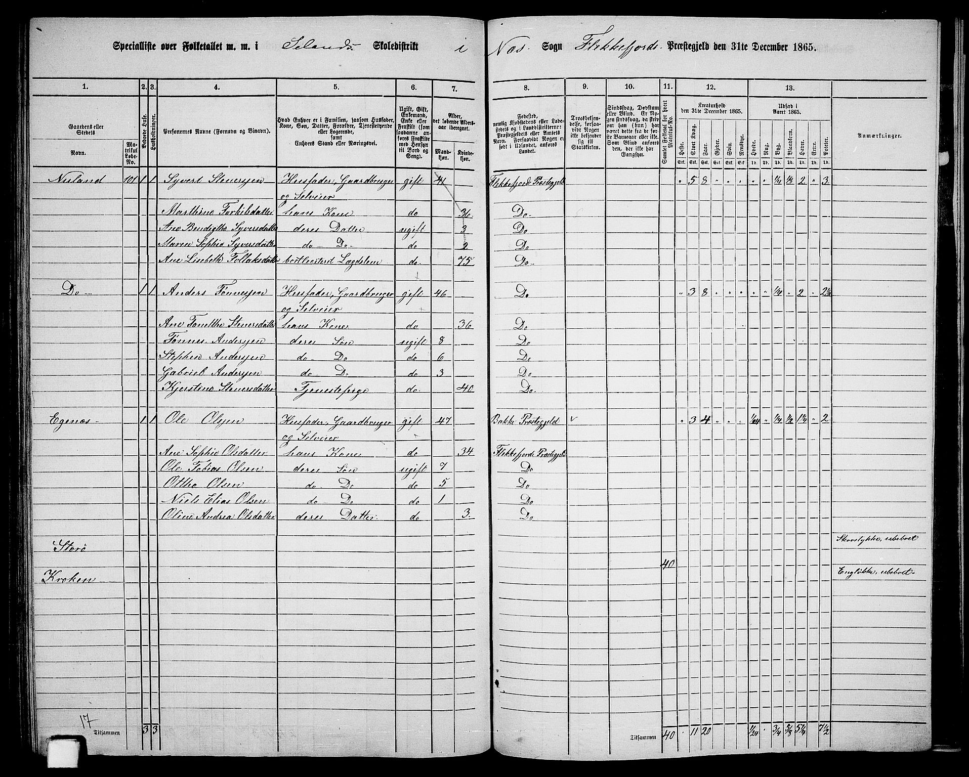 RA, 1865 census for Flekkefjord/Nes og Hidra, 1865, p. 165