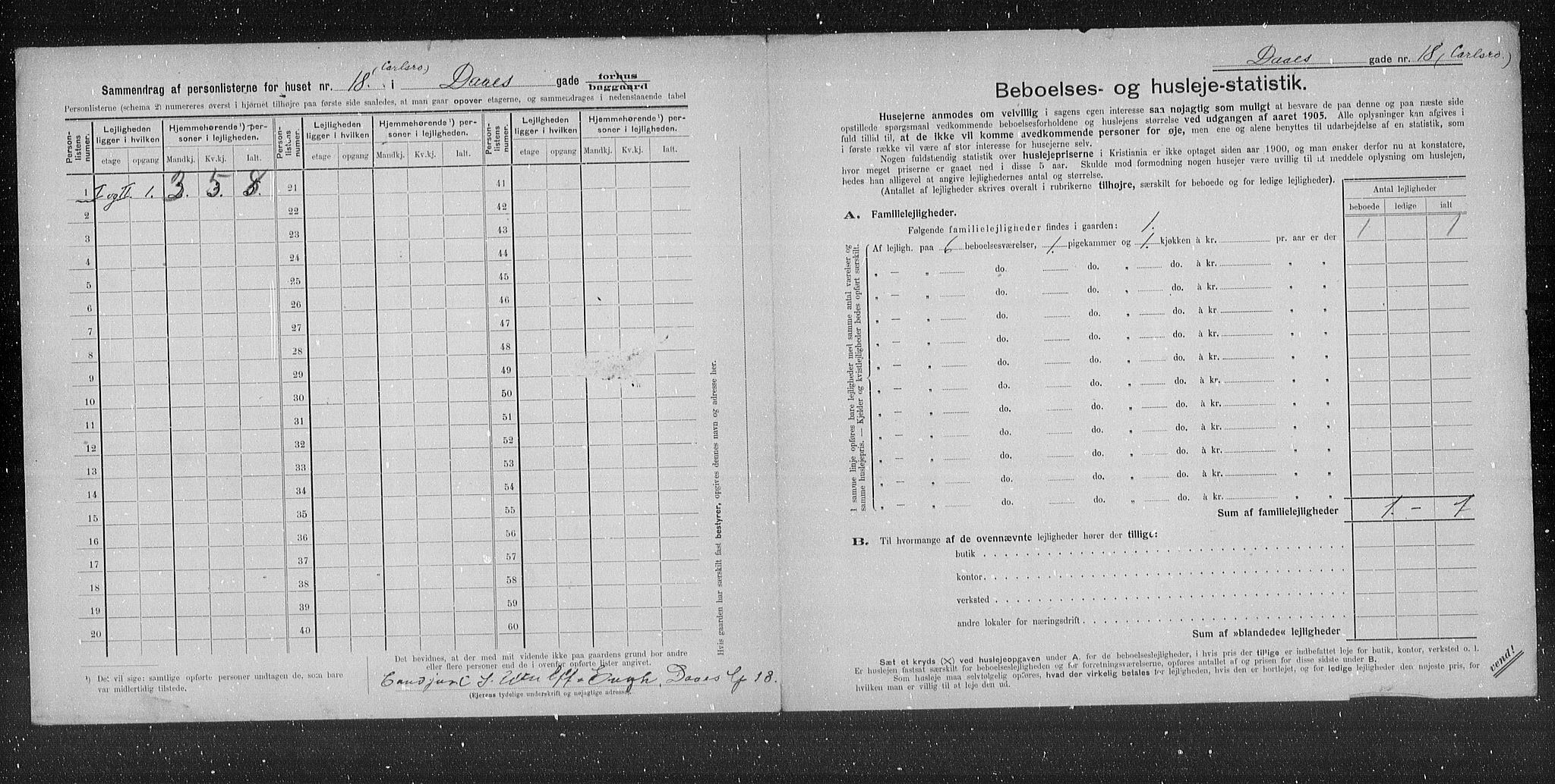 OBA, Municipal Census 1905 for Kristiania, 1905, p. 9413