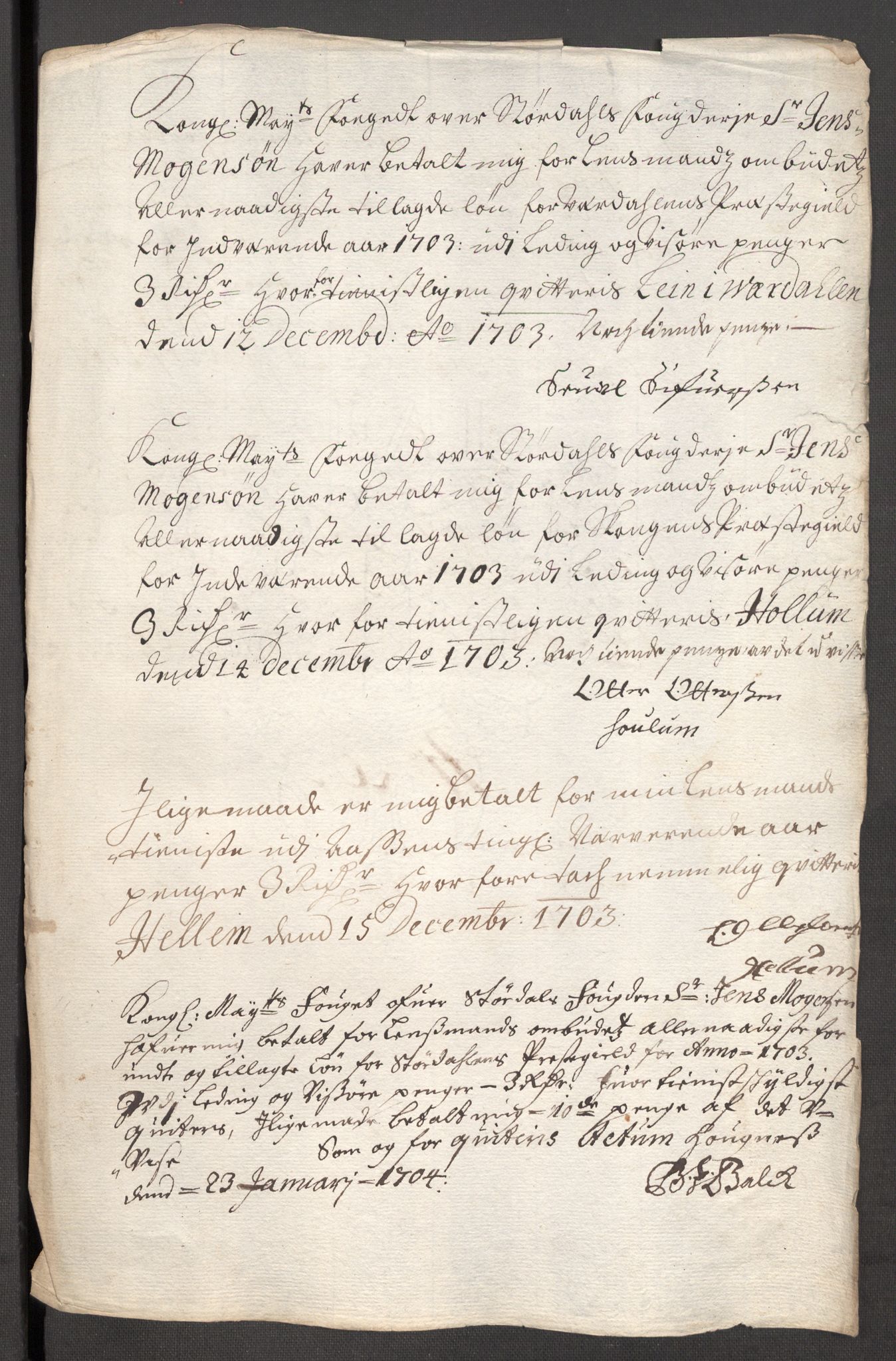 Rentekammeret inntil 1814, Reviderte regnskaper, Fogderegnskap, RA/EA-4092/R62/L4194: Fogderegnskap Stjørdal og Verdal, 1703, p. 205