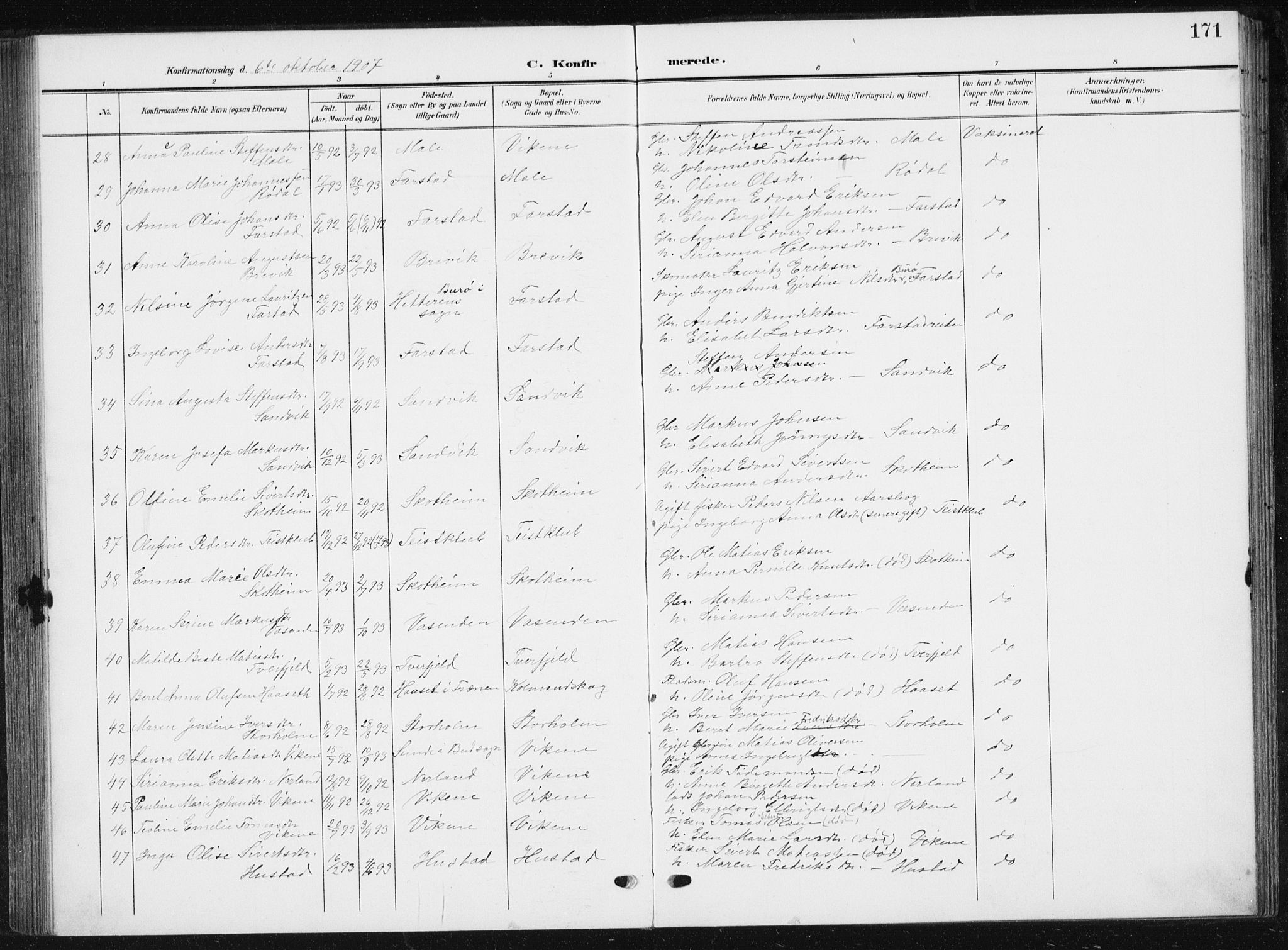 Ministerialprotokoller, klokkerbøker og fødselsregistre - Møre og Romsdal, AV/SAT-A-1454/567/L0784: Parish register (copy) no. 567C04, 1903-1938, p. 171