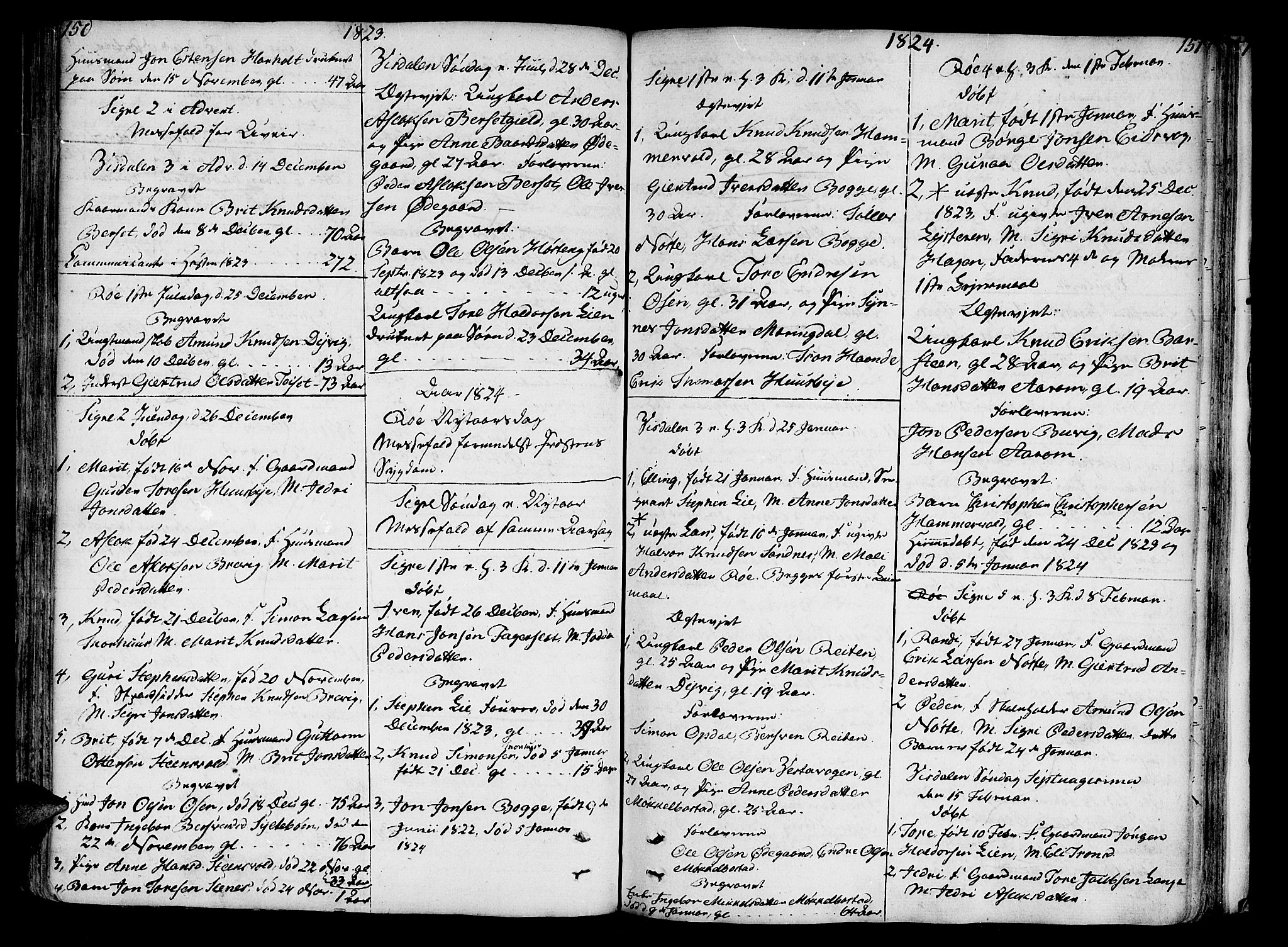 Ministerialprotokoller, klokkerbøker og fødselsregistre - Møre og Romsdal, AV/SAT-A-1454/551/L0622: Parish register (official) no. 551A02, 1804-1845, p. 150-151
