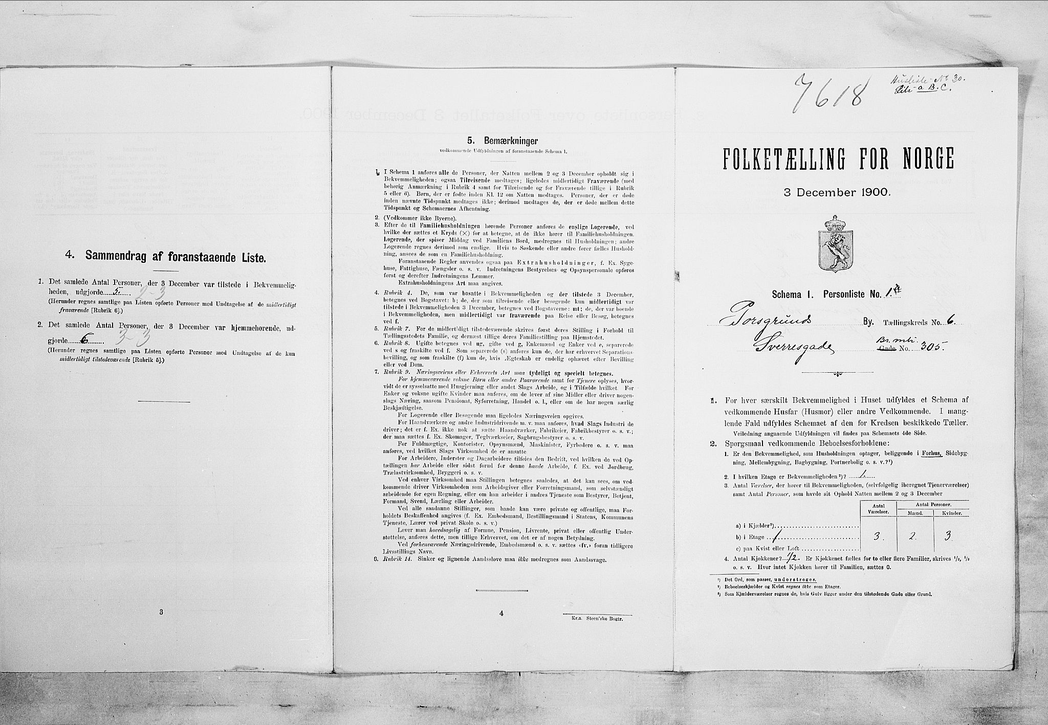 SAKO, 1900 census for Porsgrunn, 1900, p. 1041