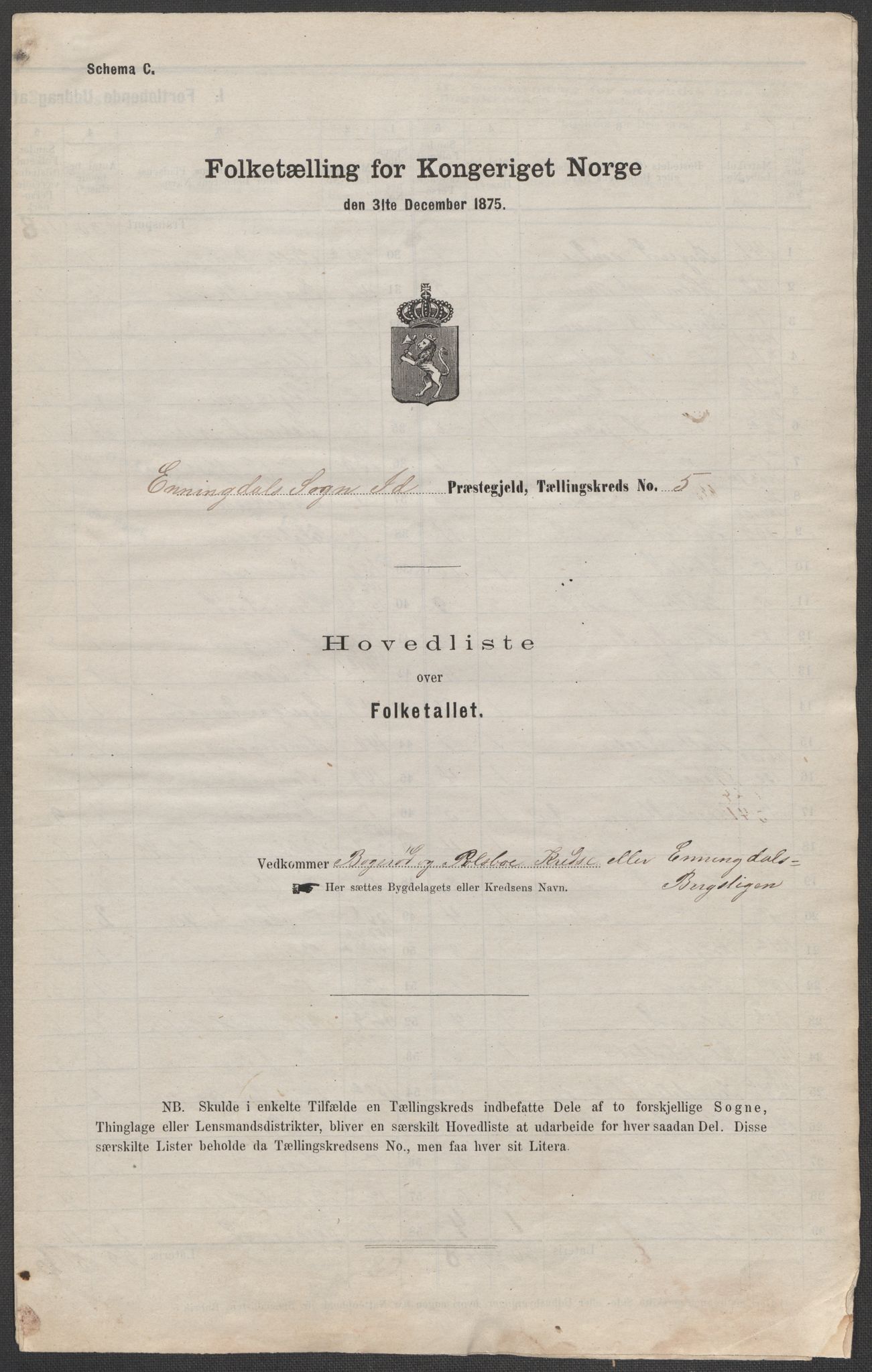 RA, 1875 census for 0117P Idd, 1875, p. 25