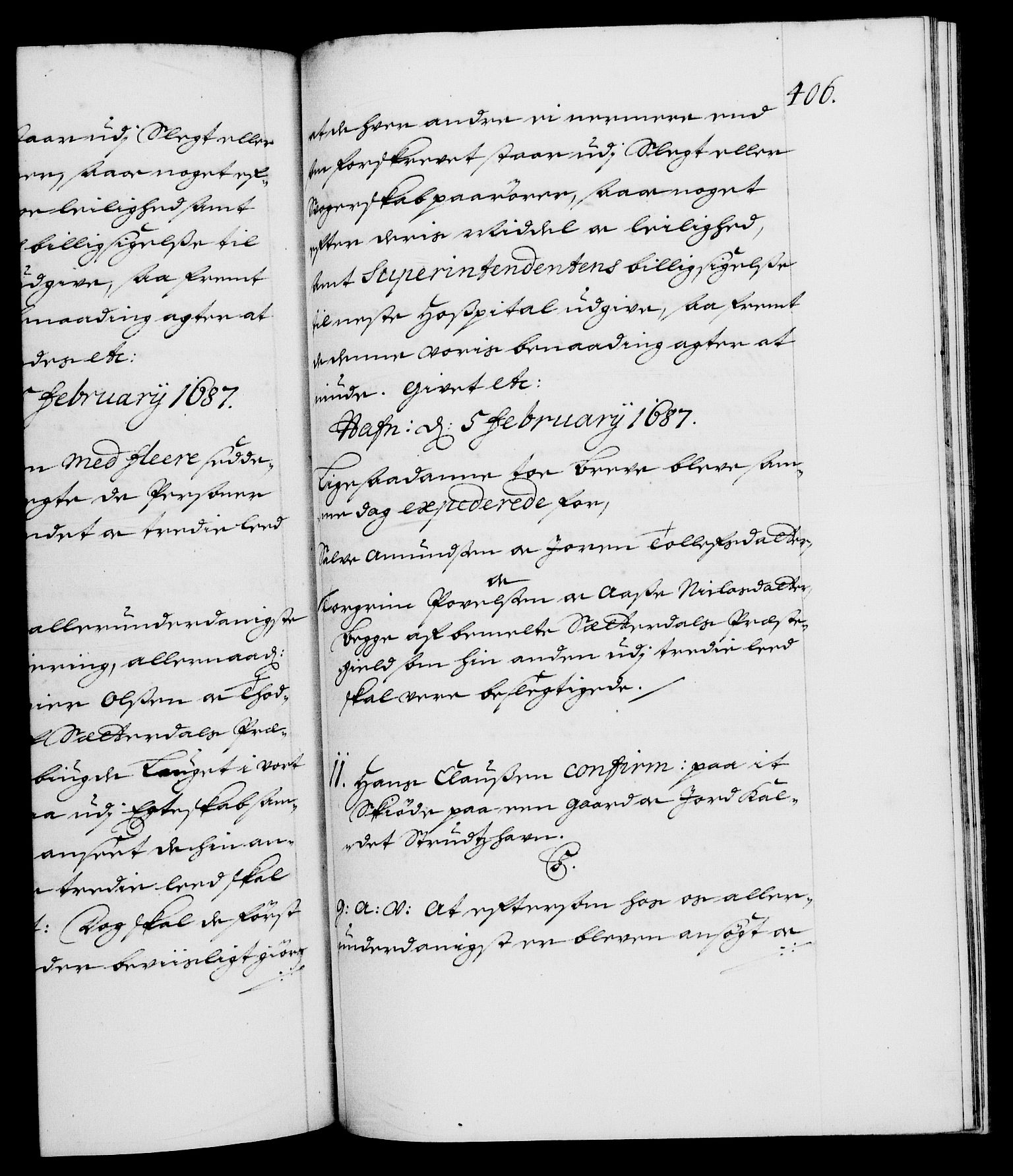 Danske Kanselli 1572-1799, AV/RA-EA-3023/F/Fc/Fca/Fcaa/L0014: Norske registre (mikrofilm), 1685-1687, p. 406a