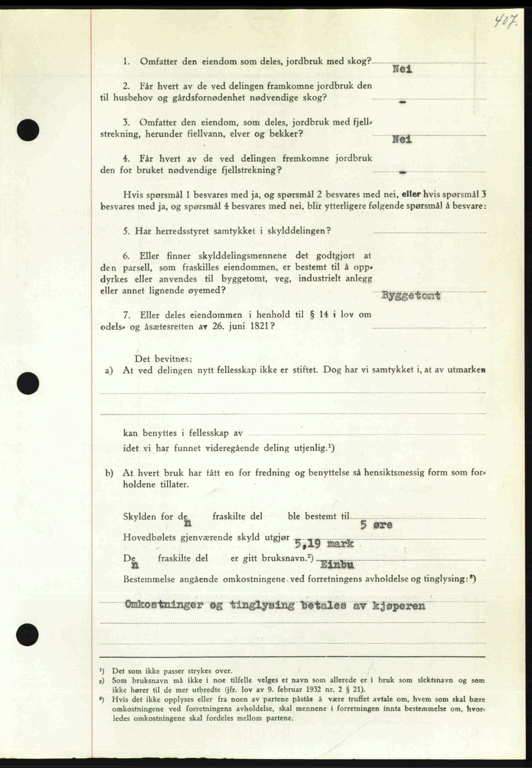 Nordmøre sorenskriveri, AV/SAT-A-4132/1/2/2Ca: Mortgage book no. A104, 1947-1947, Diary no: : 515/1947