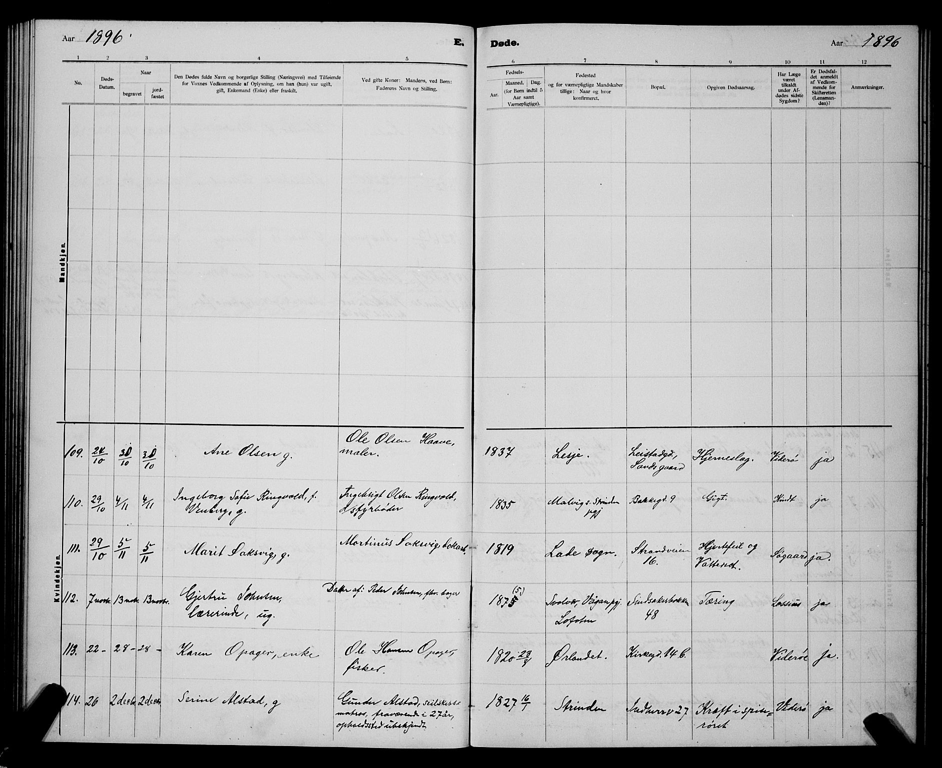 Ministerialprotokoller, klokkerbøker og fødselsregistre - Sør-Trøndelag, AV/SAT-A-1456/604/L0224: Parish register (copy) no. 604C07, 1894-1898