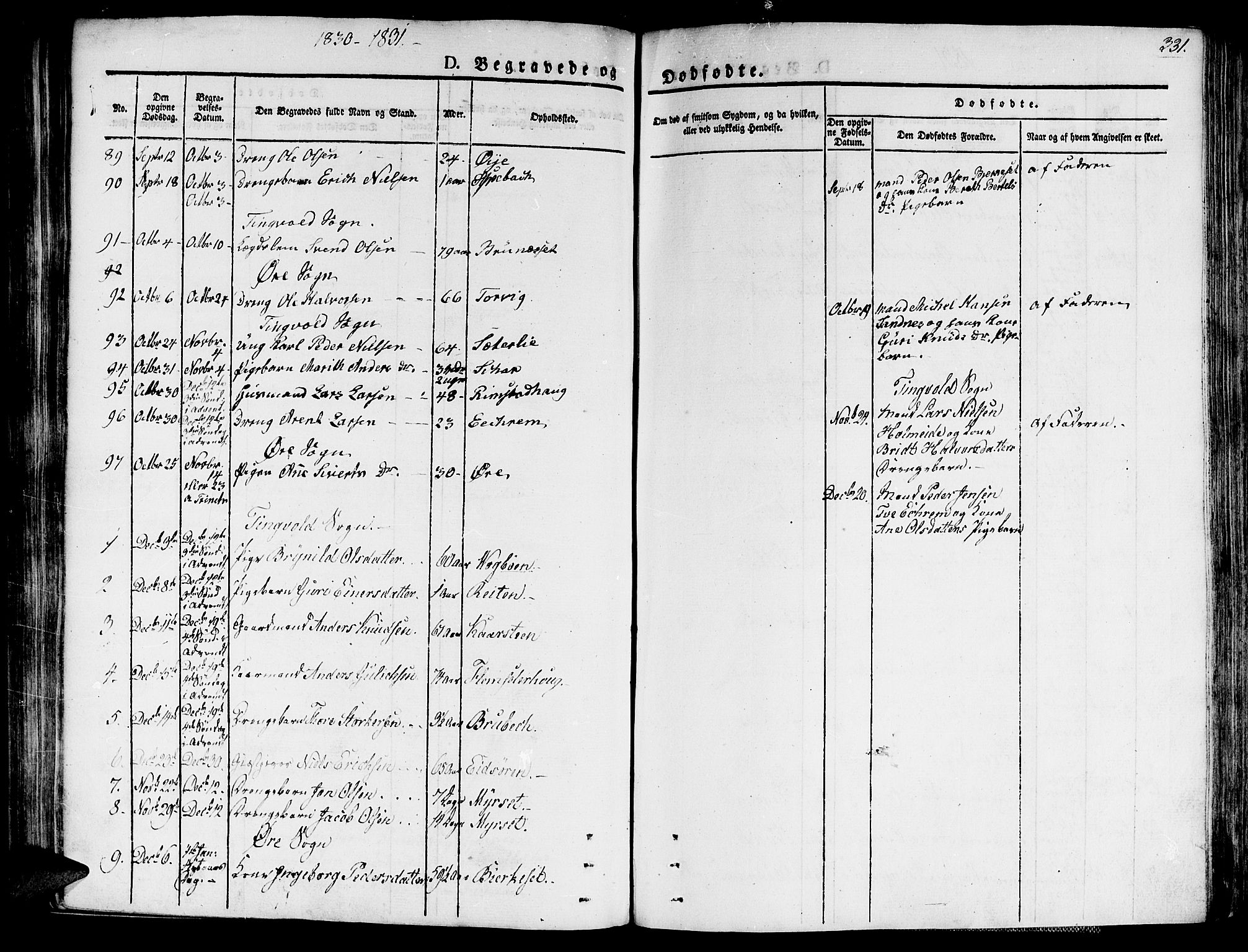 Ministerialprotokoller, klokkerbøker og fødselsregistre - Møre og Romsdal, AV/SAT-A-1454/586/L0983: Parish register (official) no. 586A09, 1829-1843, p. 331