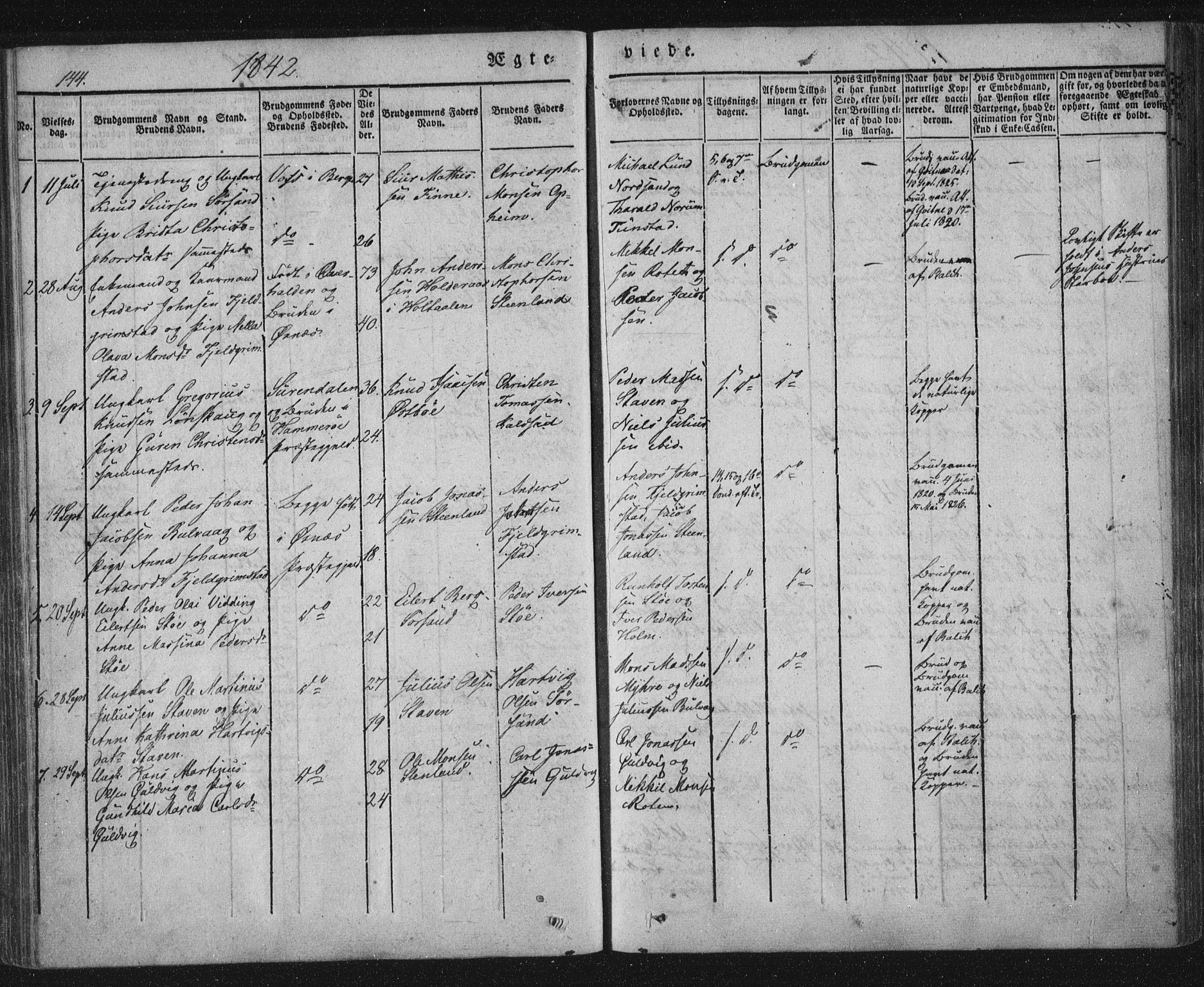 Ministerialprotokoller, klokkerbøker og fødselsregistre - Nordland, SAT/A-1459/893/L1332: Parish register (official) no. 893A05, 1841-1858, p. 144