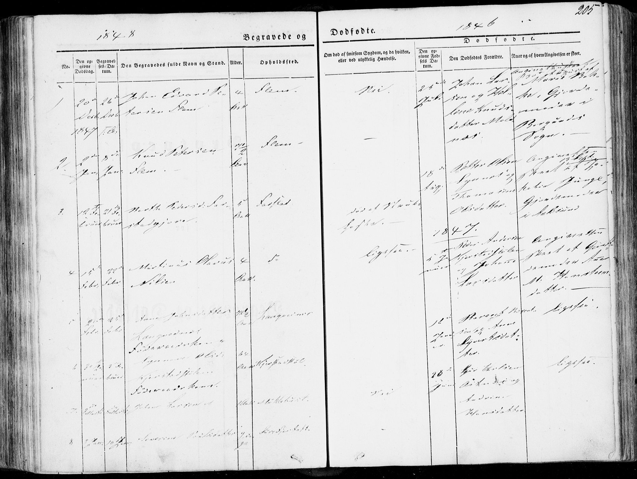 Ministerialprotokoller, klokkerbøker og fødselsregistre - Møre og Romsdal, SAT/A-1454/536/L0497: Parish register (official) no. 536A06, 1845-1865, p. 205
