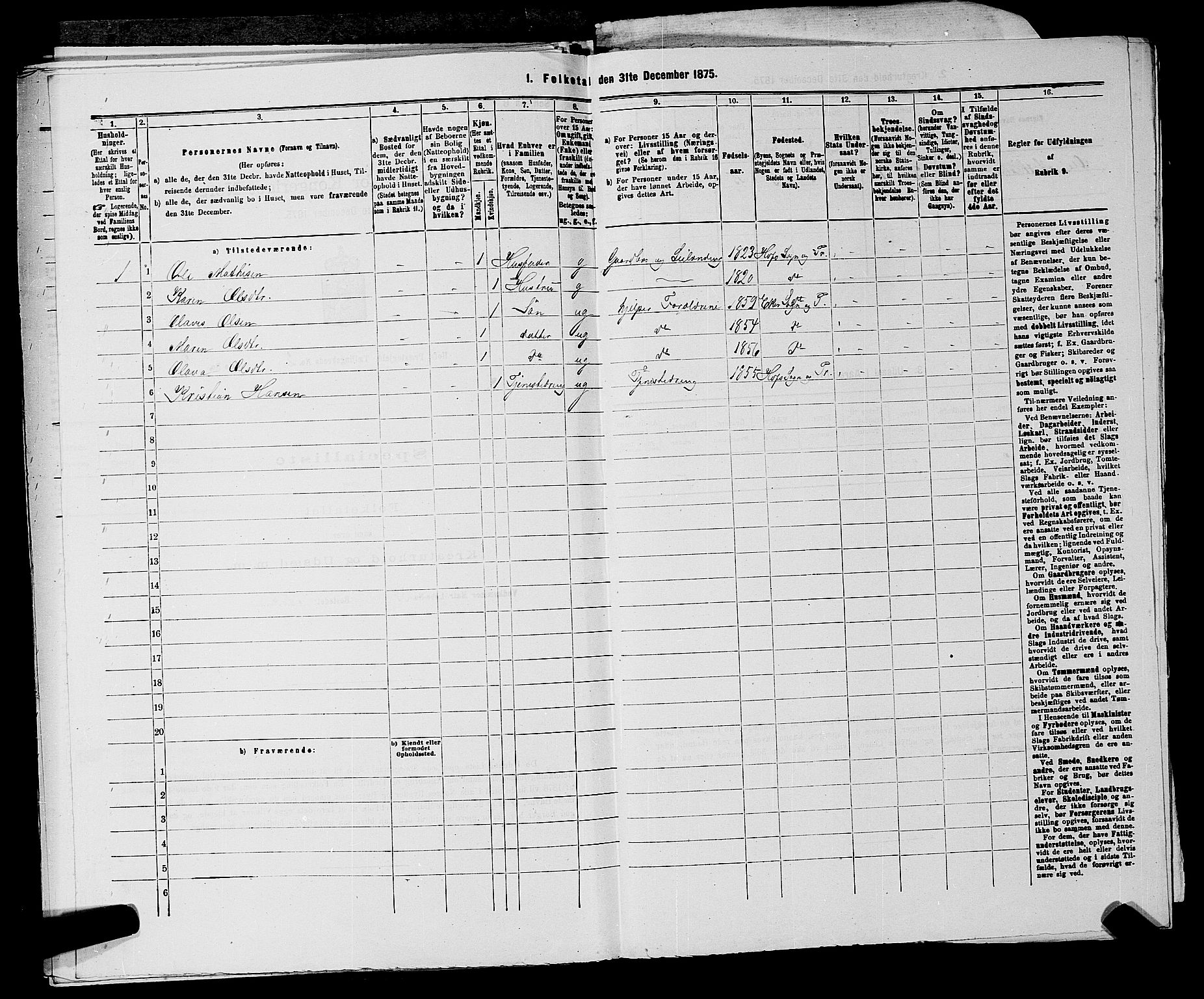 SAKO, 1875 census for 0714P Hof, 1875, p. 253