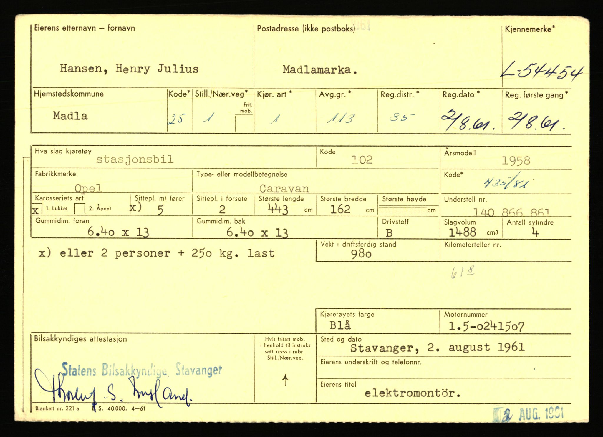 Stavanger trafikkstasjon, AV/SAST-A-101942/0/F/L0054: L-54200 - L-55699, 1930-1971, p. 527