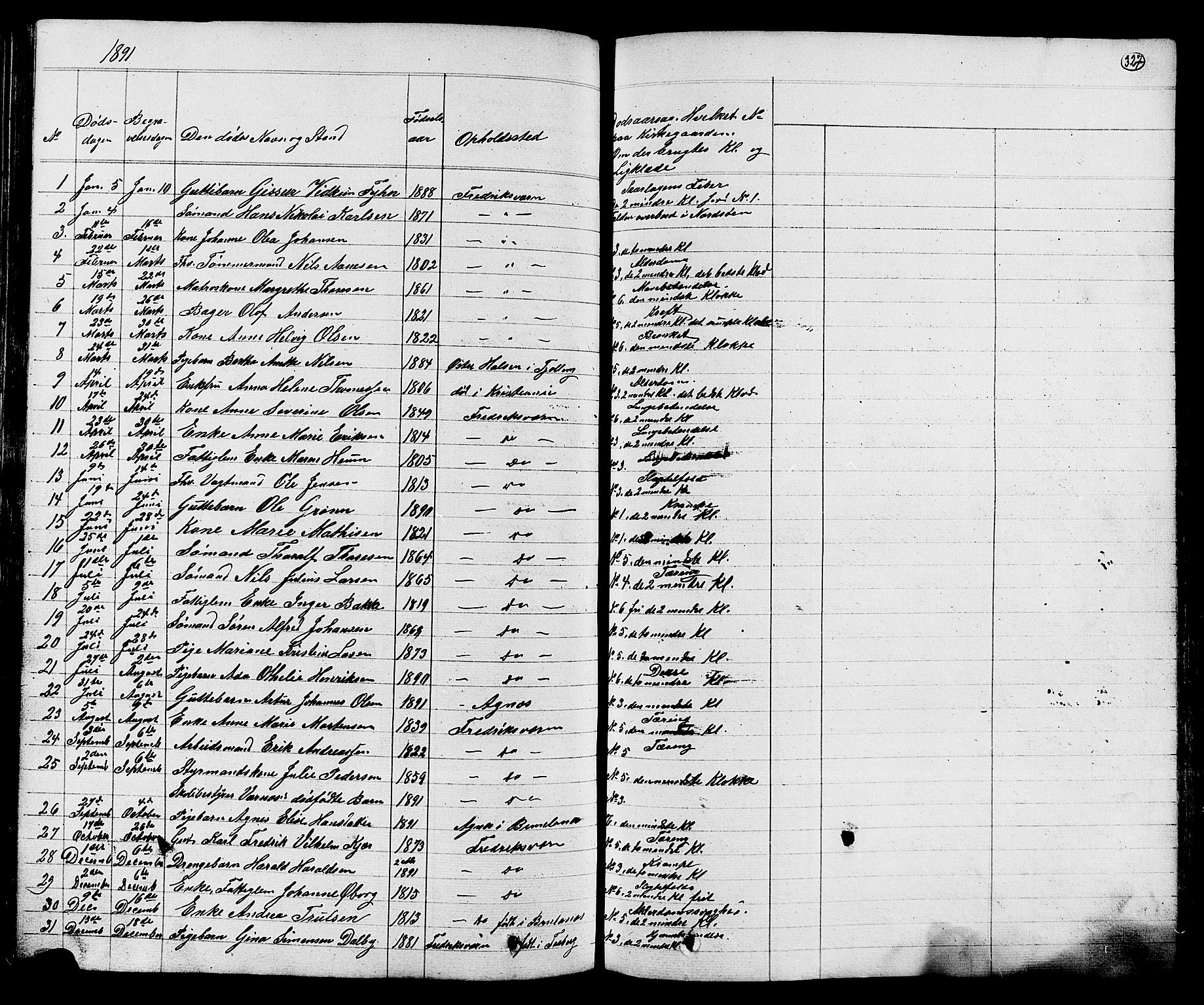 Stavern kirkebøker, AV/SAKO-A-318/G/Ga/L0002: Parish register (copy) no. 2, 1839-1909, p. 327