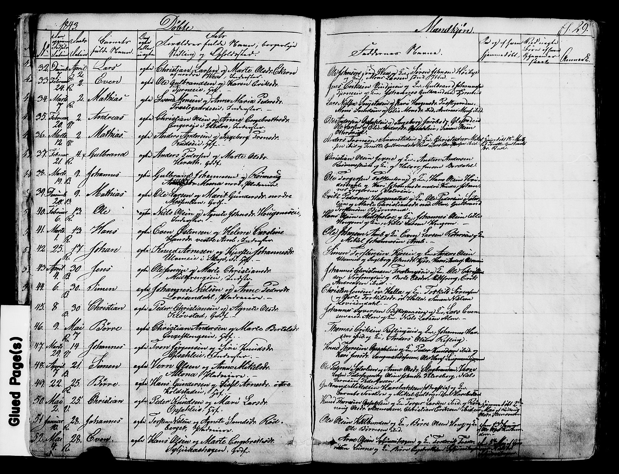 Ringsaker prestekontor, AV/SAH-PREST-014/K/Ka/L0008: Parish register (official) no. 8, 1837-1850, p. 29