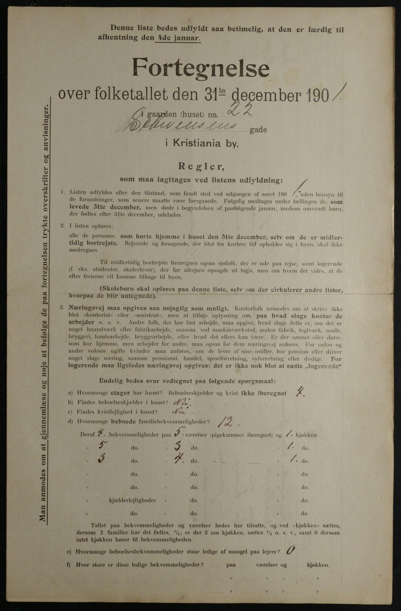 OBA, Municipal Census 1901 for Kristiania, 1901, p. 14337