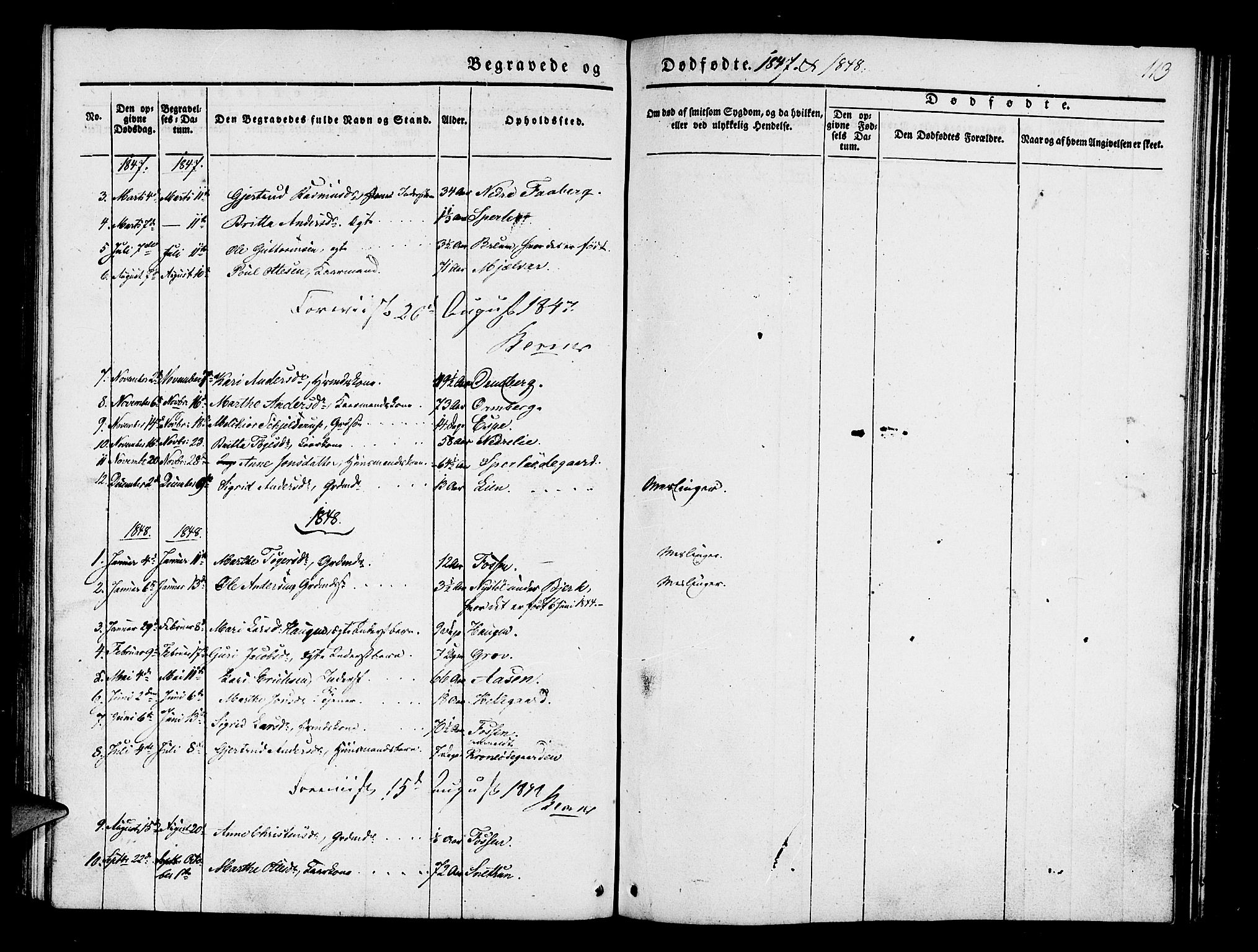 Jostedal sokneprestembete, AV/SAB-A-80601/H/Haa/Haaa/L0004: Parish register (official) no. A 4, 1837-1848, p. 113