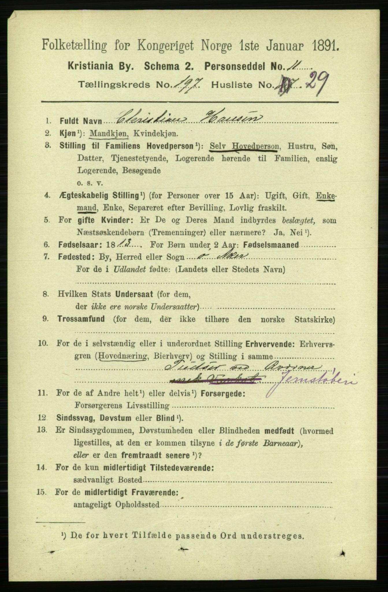 RA, 1891 census for 0301 Kristiania, 1891, p. 119217