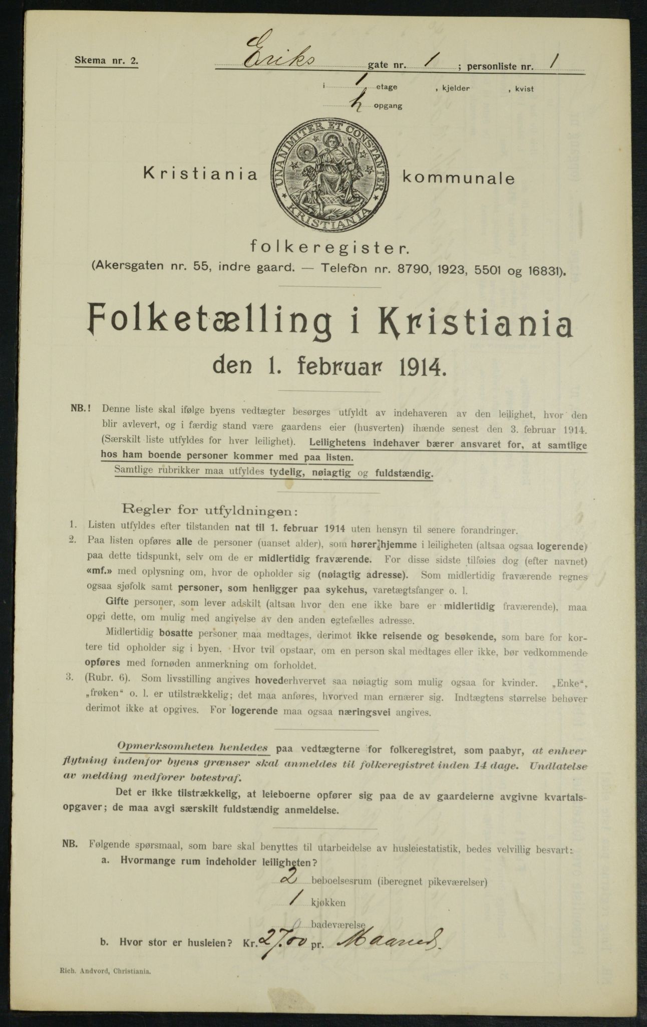 OBA, Municipal Census 1914 for Kristiania, 1914, p. 19731