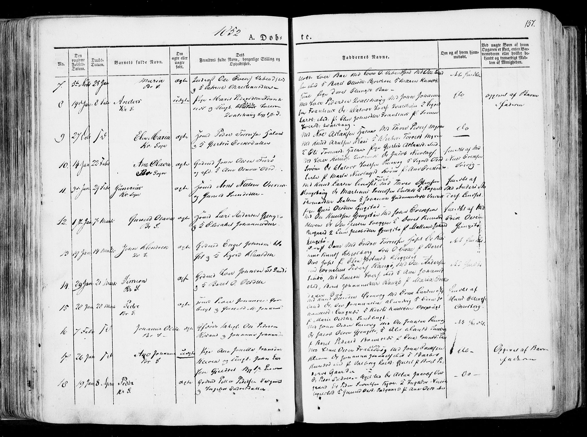 Ministerialprotokoller, klokkerbøker og fødselsregistre - Møre og Romsdal, SAT/A-1454/568/L0803: Parish register (official) no. 568A10, 1830-1853, p. 157