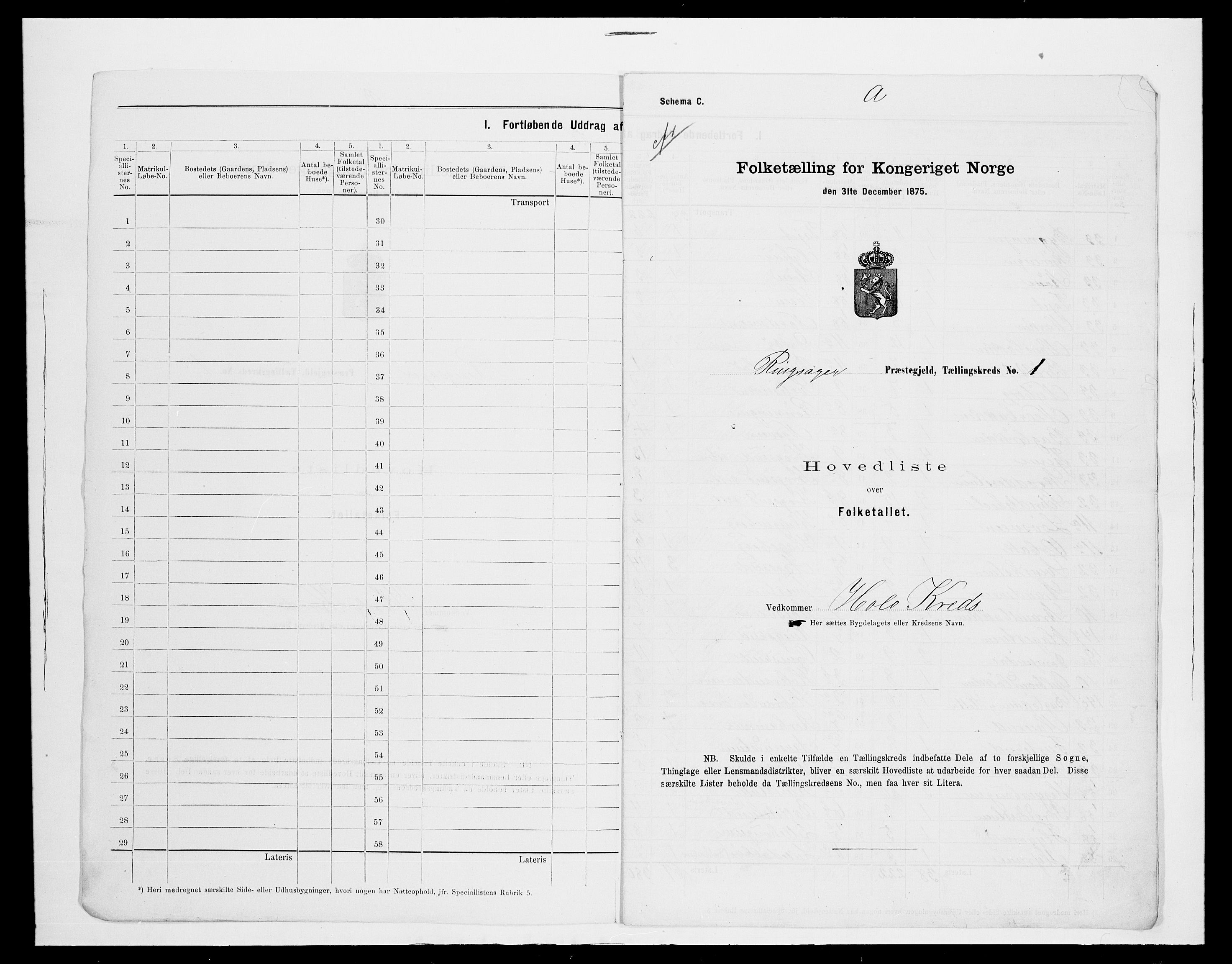 SAH, 1875 census for 0412P Ringsaker, 1875, p. 33