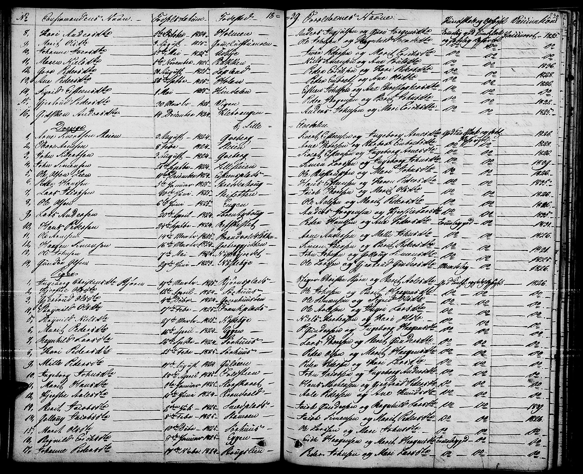 Tynset prestekontor, AV/SAH-PREST-058/H/Ha/Haa/L0019: Parish register (official) no. 19, 1829-1847, p. 239