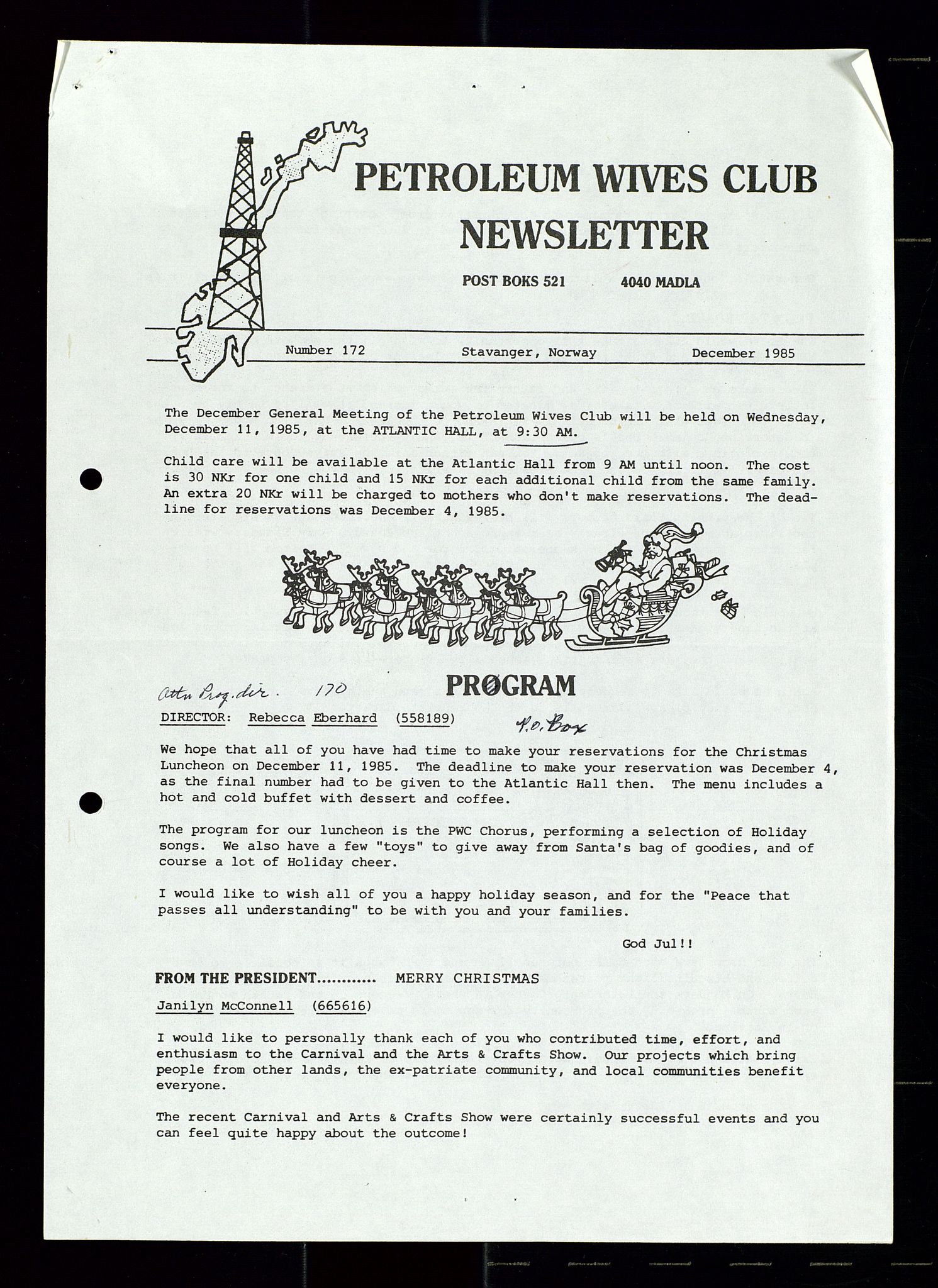 PA 1547 - Petroleum Wives Club, AV/SAST-A-101974/X/Xa/L0002: Newsletter, 1979-1987