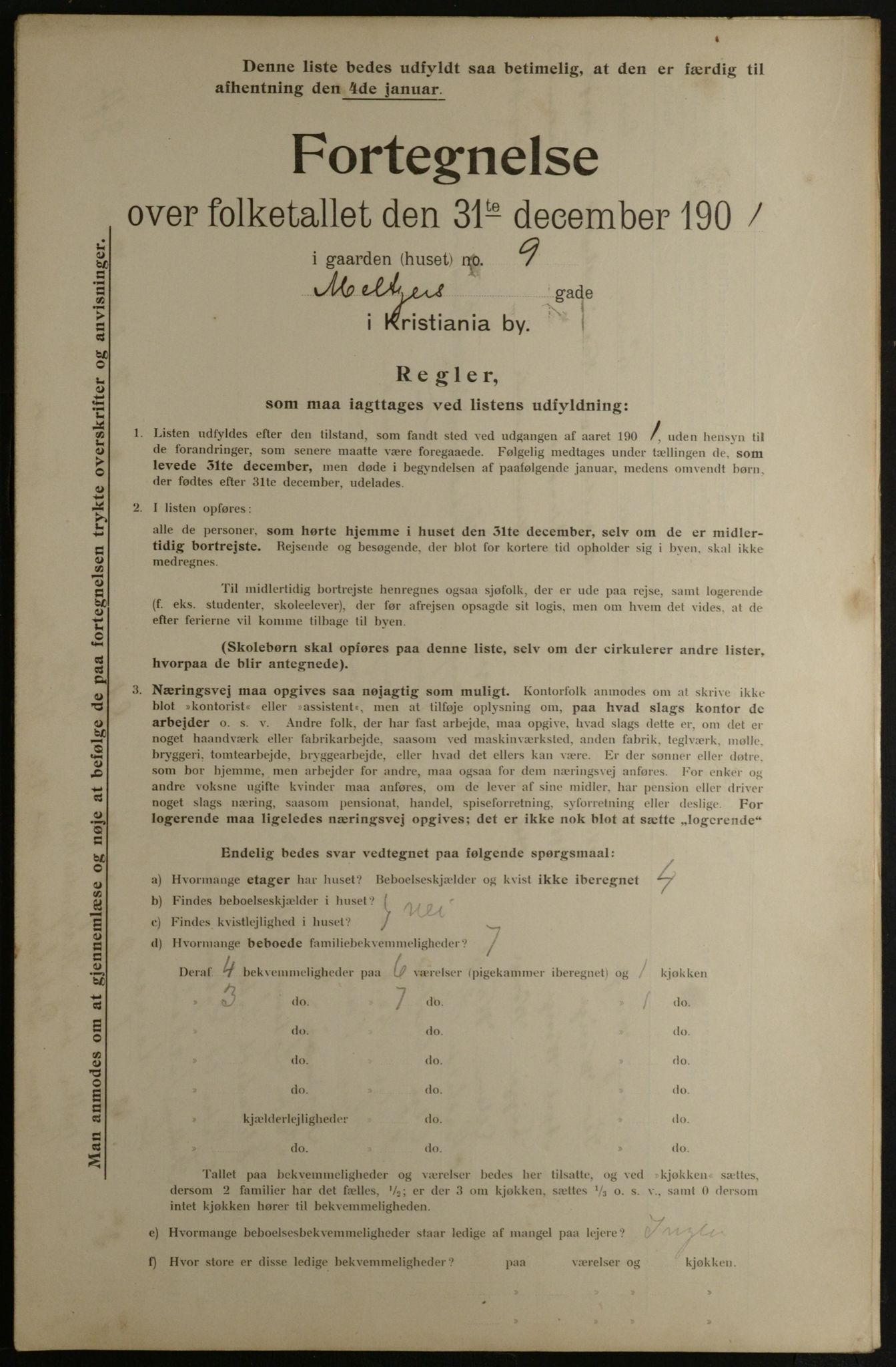 OBA, Municipal Census 1901 for Kristiania, 1901, p. 10038