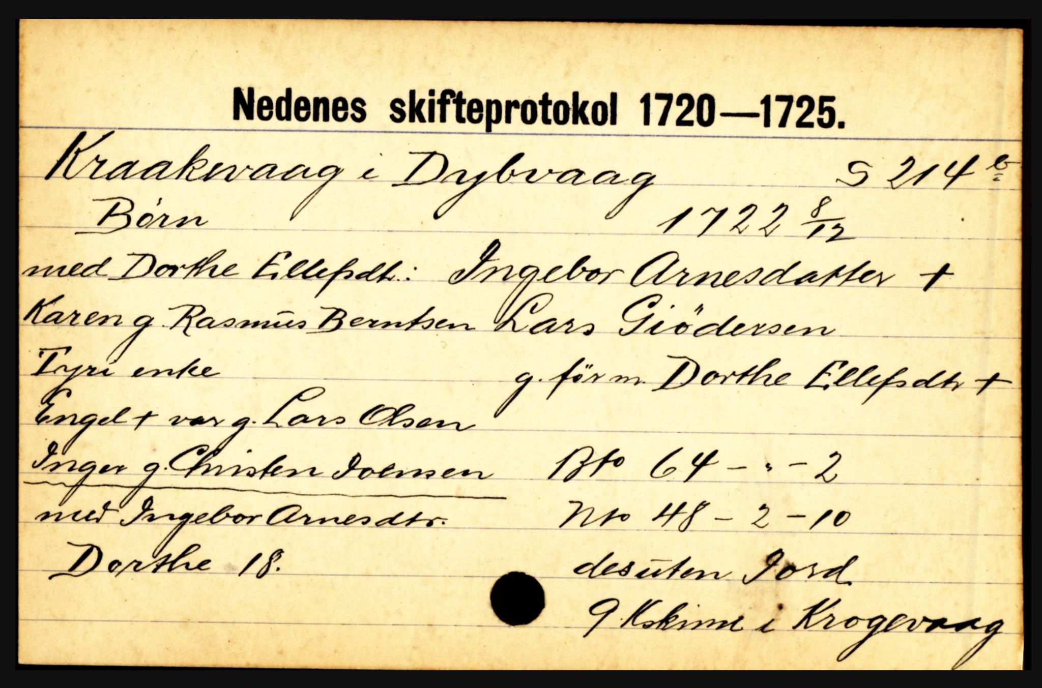 Nedenes sorenskriveri før 1824, AV/SAK-1221-0007/H, p. 16153