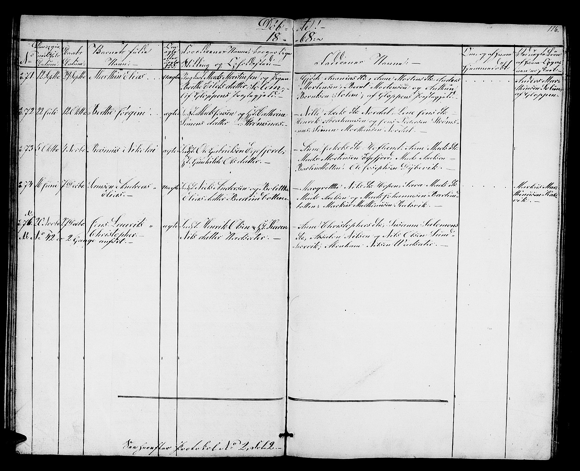 Kinn sokneprestembete, AV/SAB-A-80801/H/Hab/Habc/L0001: Parish register (copy) no. C 1, 1854-1868, p. 116