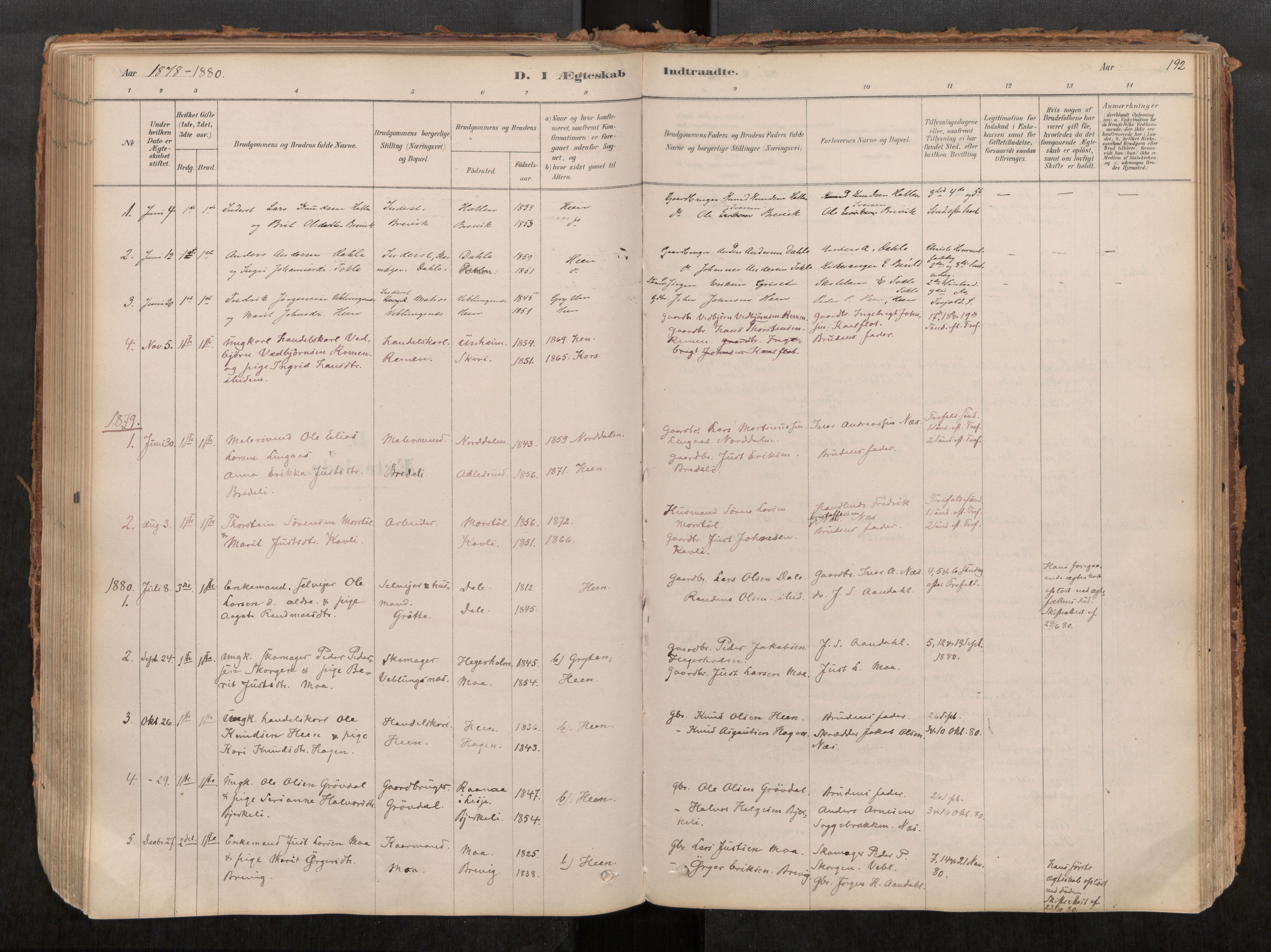 Ministerialprotokoller, klokkerbøker og fødselsregistre - Møre og Romsdal, SAT/A-1454/545/L0594: Parish register (official) no. 545A03, 1878-1920, p. 192