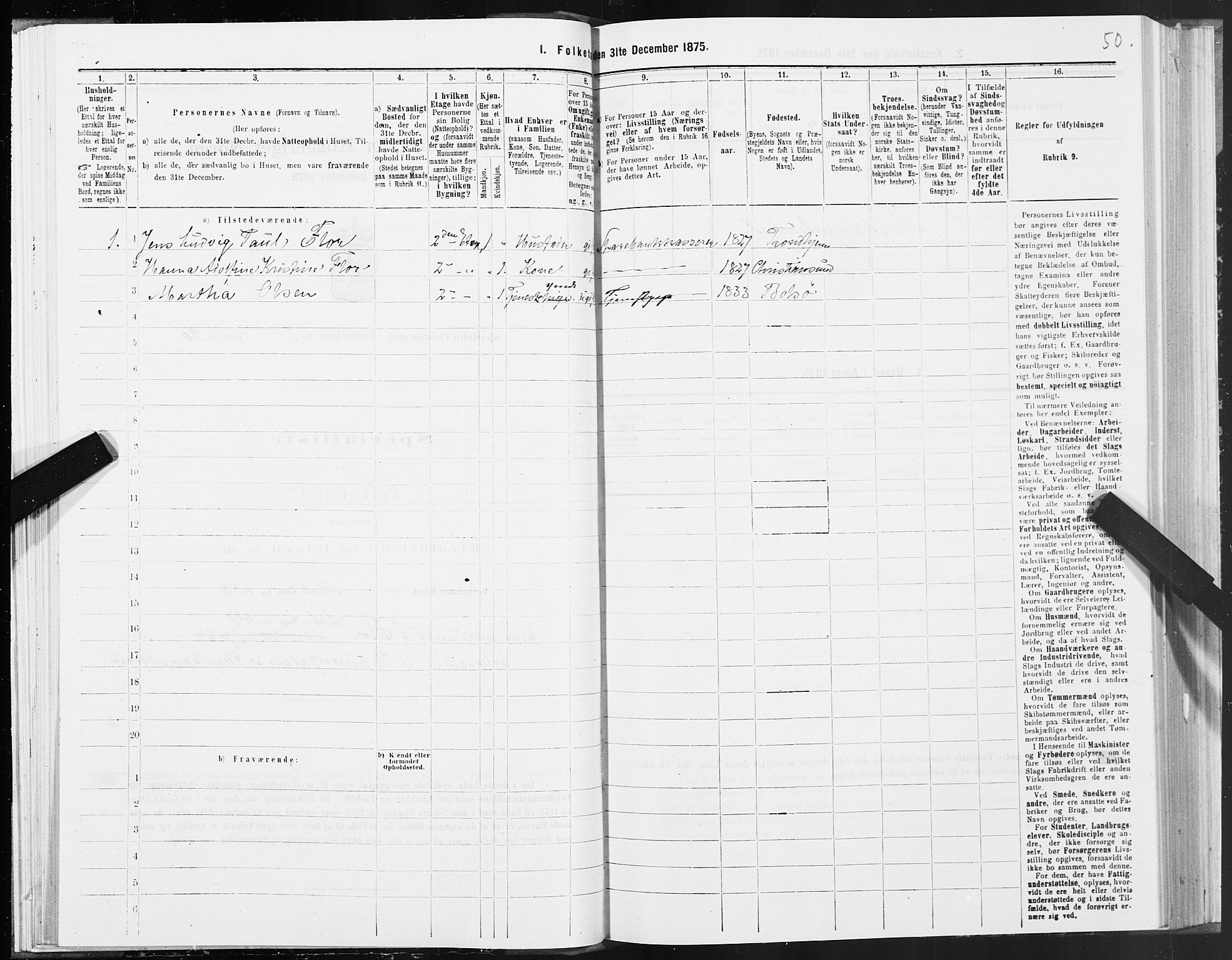 SAT, 1875 census for 1503B Kristiansund/Kristiansund, 1875, p. 2050