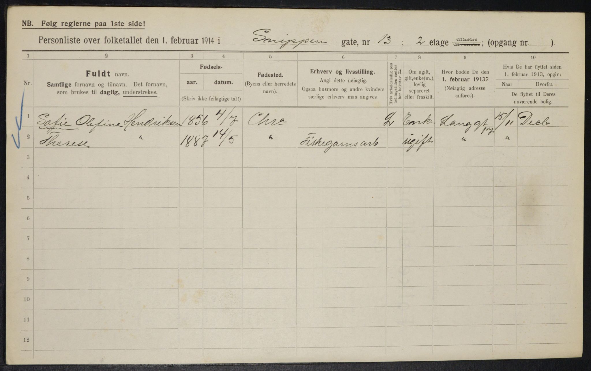 OBA, Municipal Census 1914 for Kristiania, 1914, p. 97973