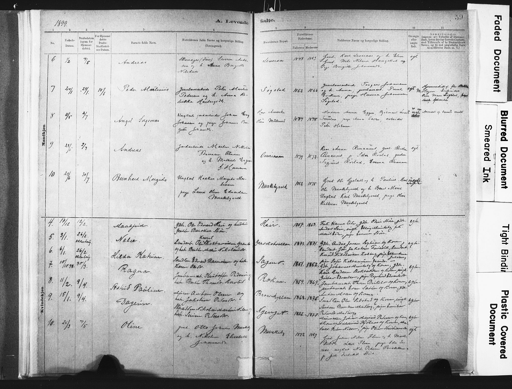 Ministerialprotokoller, klokkerbøker og fødselsregistre - Nord-Trøndelag, SAT/A-1458/721/L0207: Parish register (official) no. 721A02, 1880-1911, p. 59