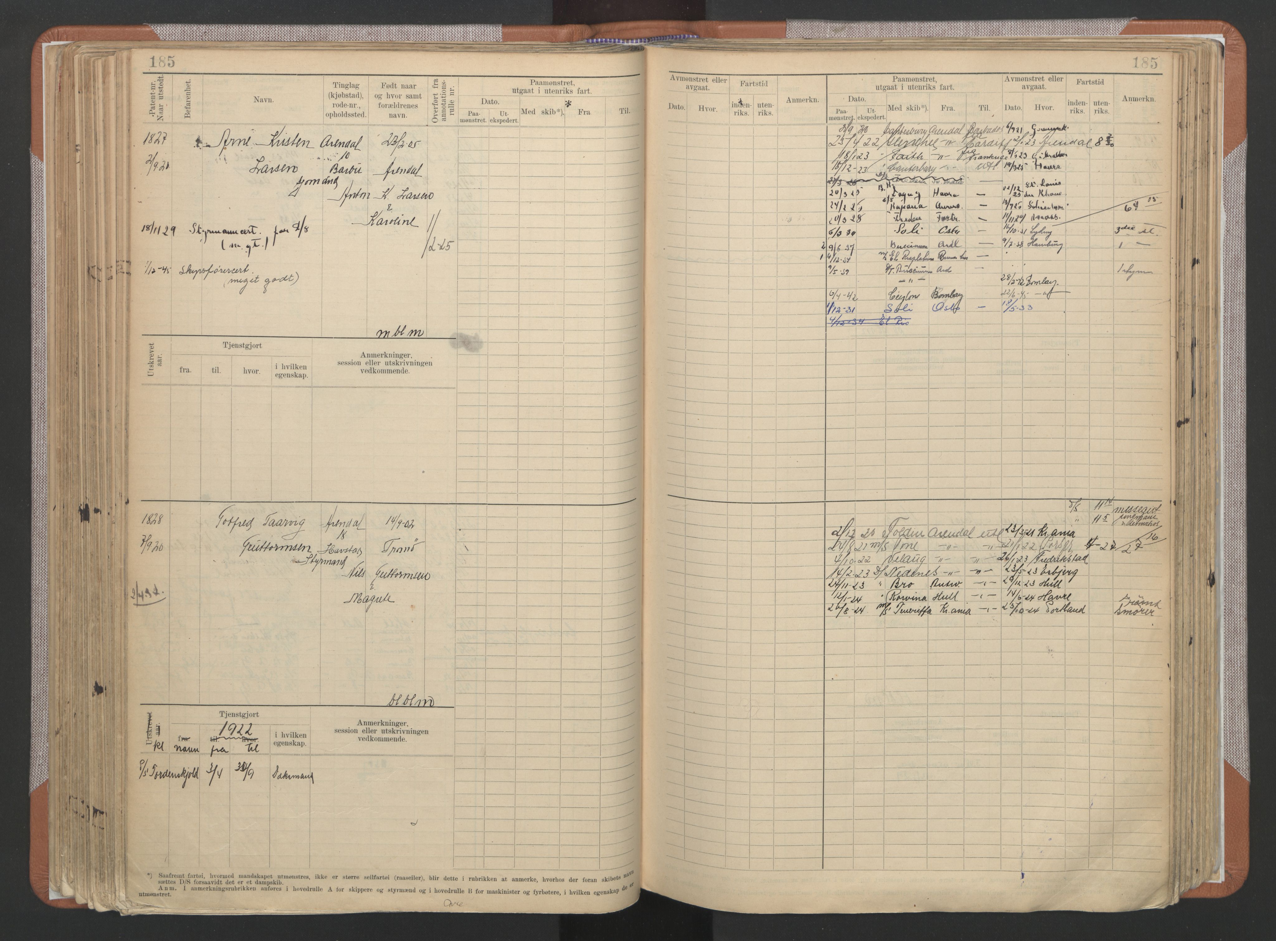 Arendal mønstringskrets, AV/SAK-2031-0012/F/Fb/L0022: Hovedrulle A nr 1466-2242, S-20, 1914-1930, p. 193