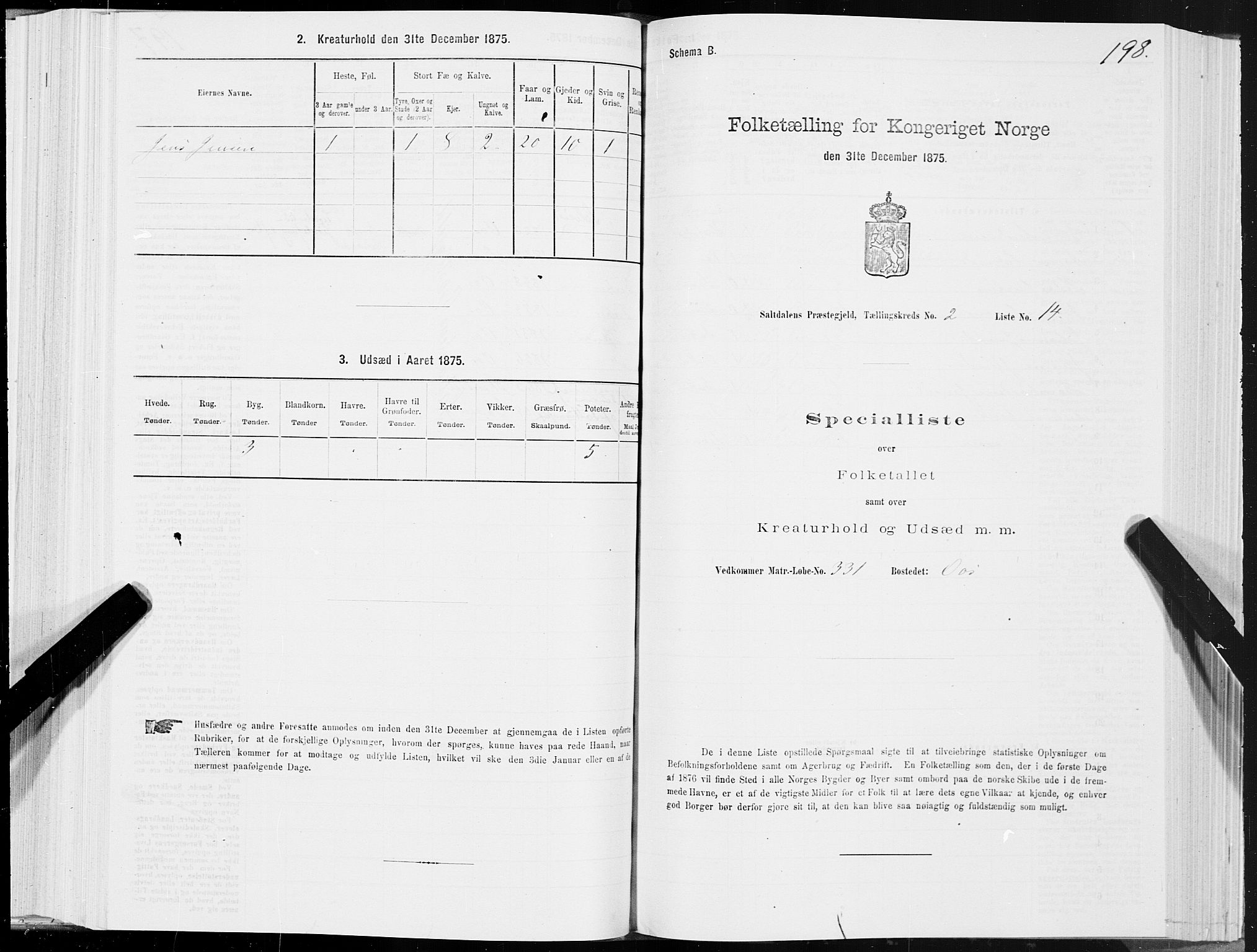 SAT, 1875 census for 1840P Saltdal, 1875, p. 1198