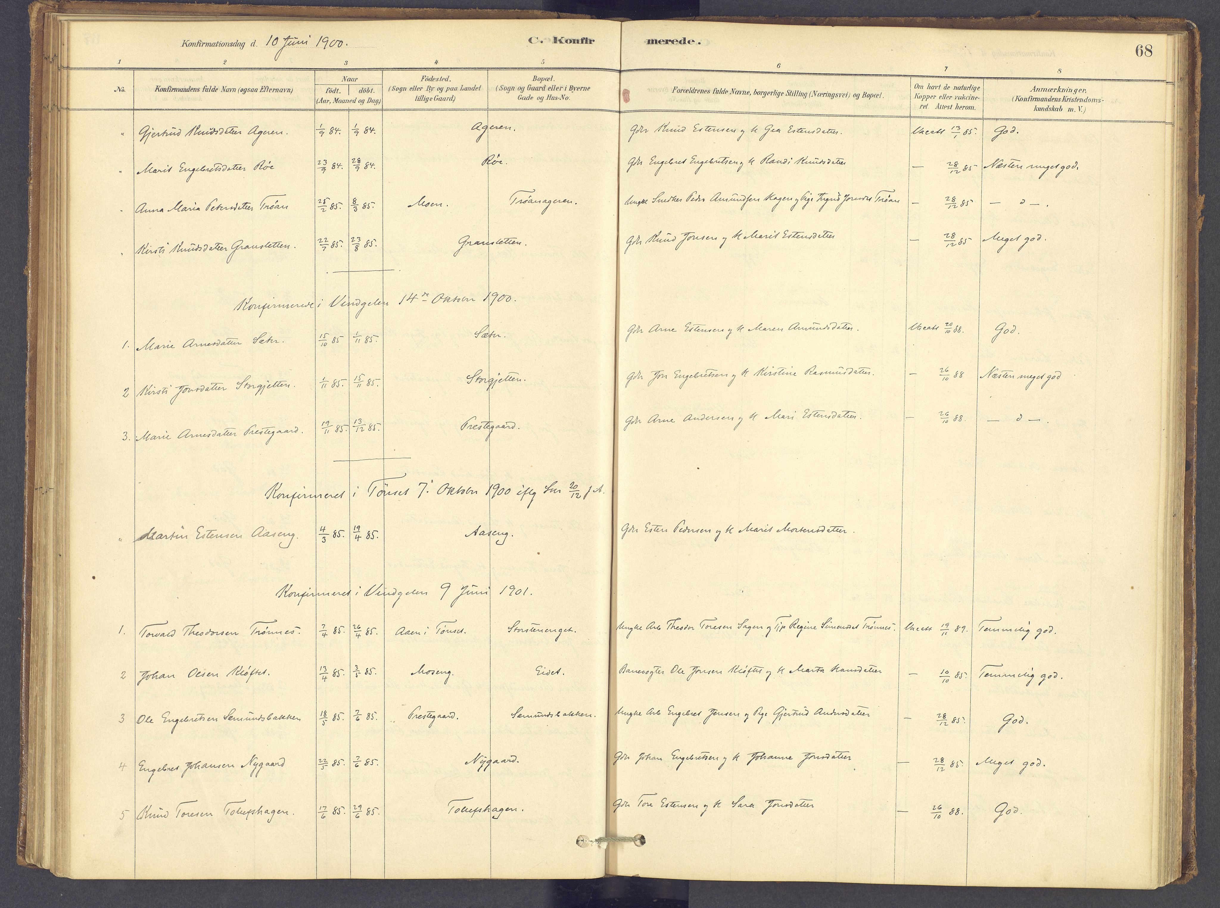 Tolga prestekontor, SAH/PREST-062/K/L0012: Parish register (official) no. 12, 1877-1925, p. 68