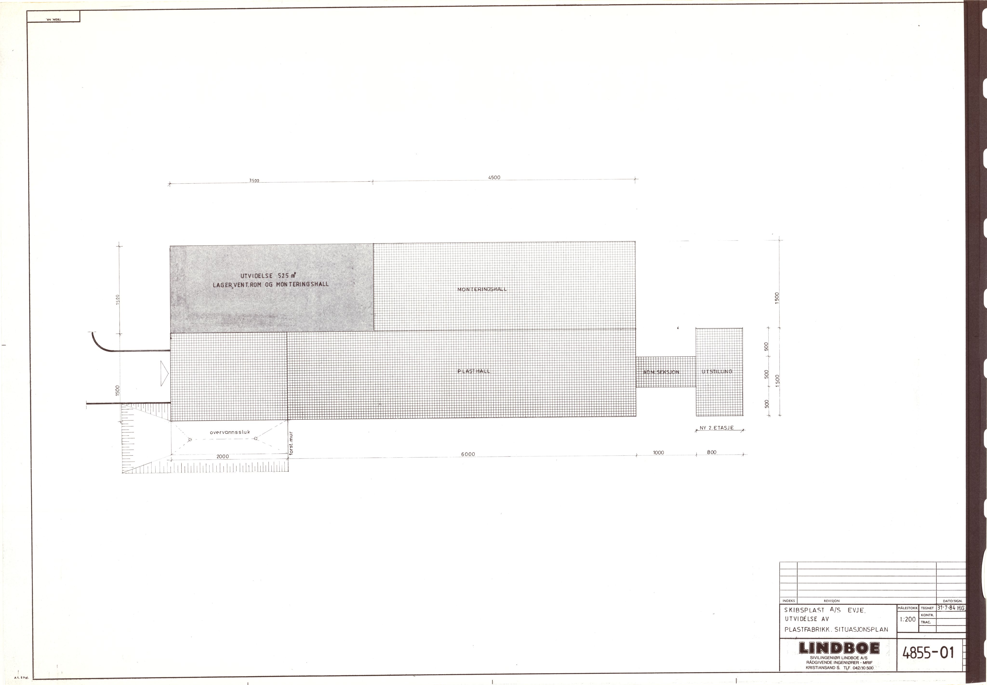 Skibsplast, AAKS/PA-2968/01/T/T02/L0014: Planer for utvidelse av fabrikk 1984-1986, 1984-1986