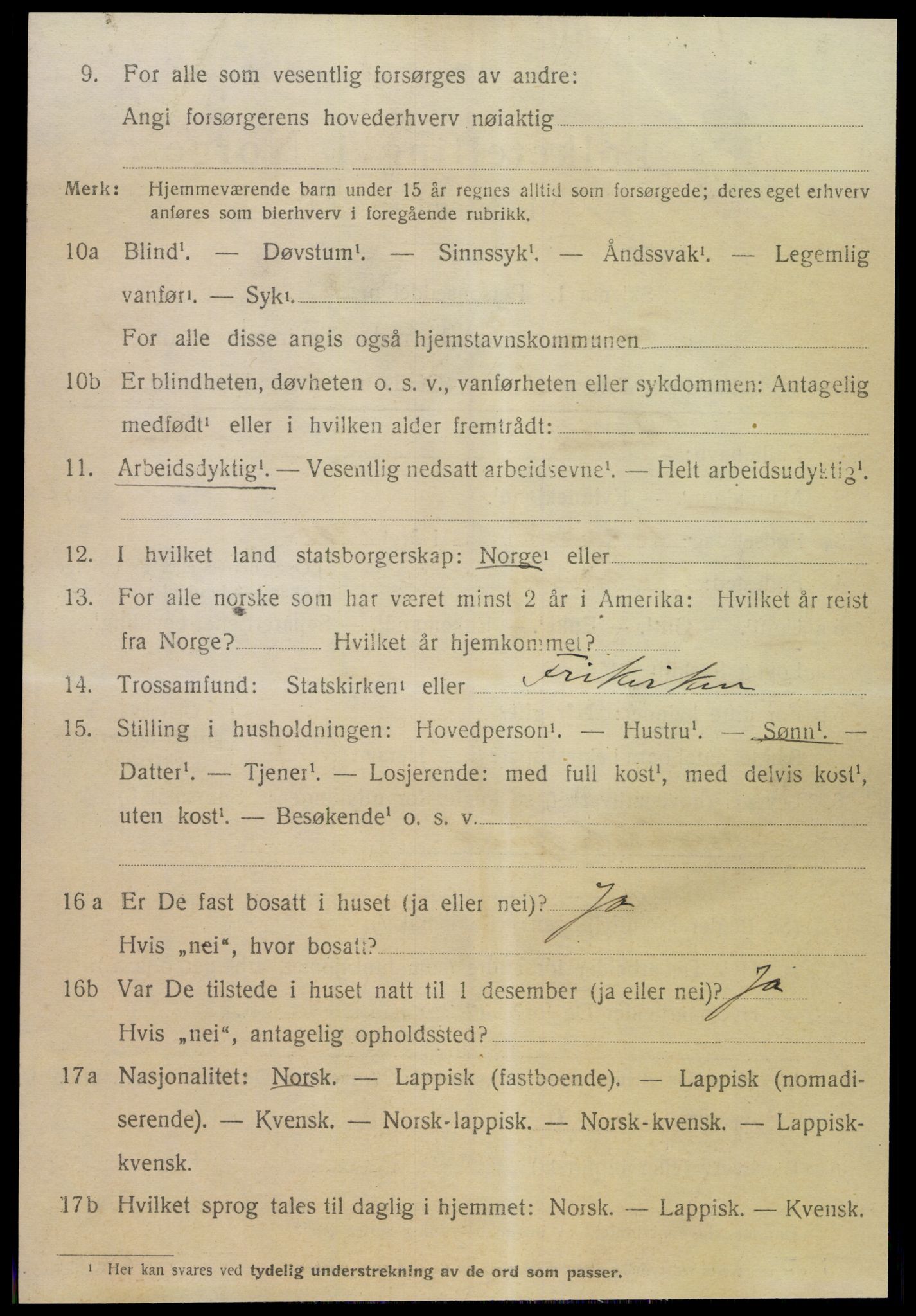 SAT, 1920 census for Træna, 1920, p. 261