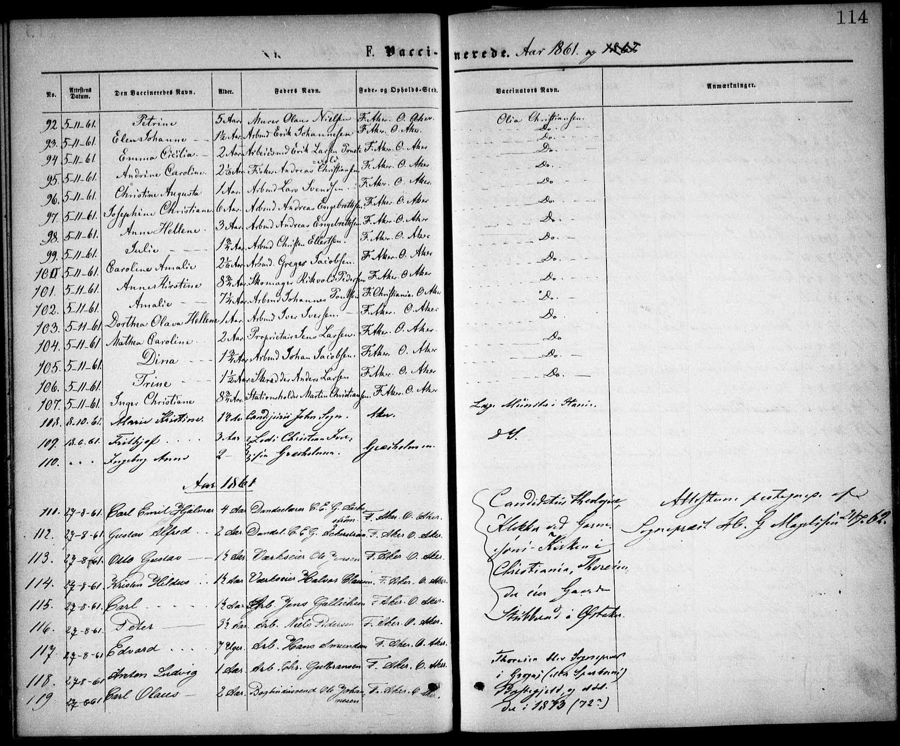 Østre Aker prestekontor Kirkebøker, SAO/A-10840/F/Fa/L0002: Parish register (official) no. I 2, 1861-1878, p. 114