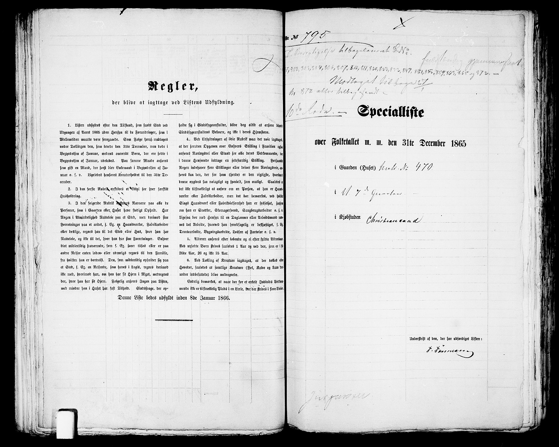 RA, 1865 census for Kristiansand, 1865, p. 1628