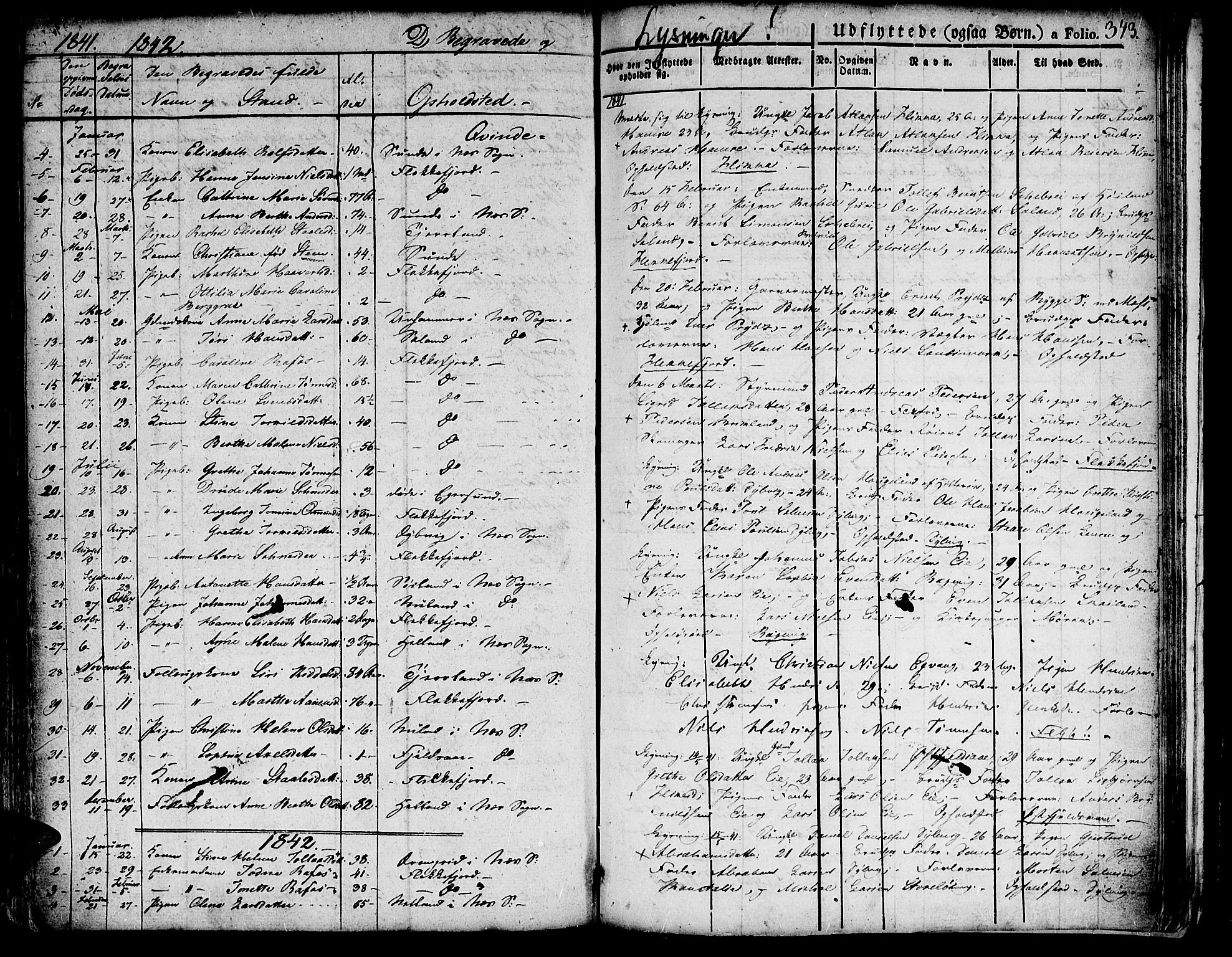 Flekkefjord sokneprestkontor, SAK/1111-0012/F/Fb/Fbc/L0004: Parish register (copy) no. B 4, 1827-1846, p. 343