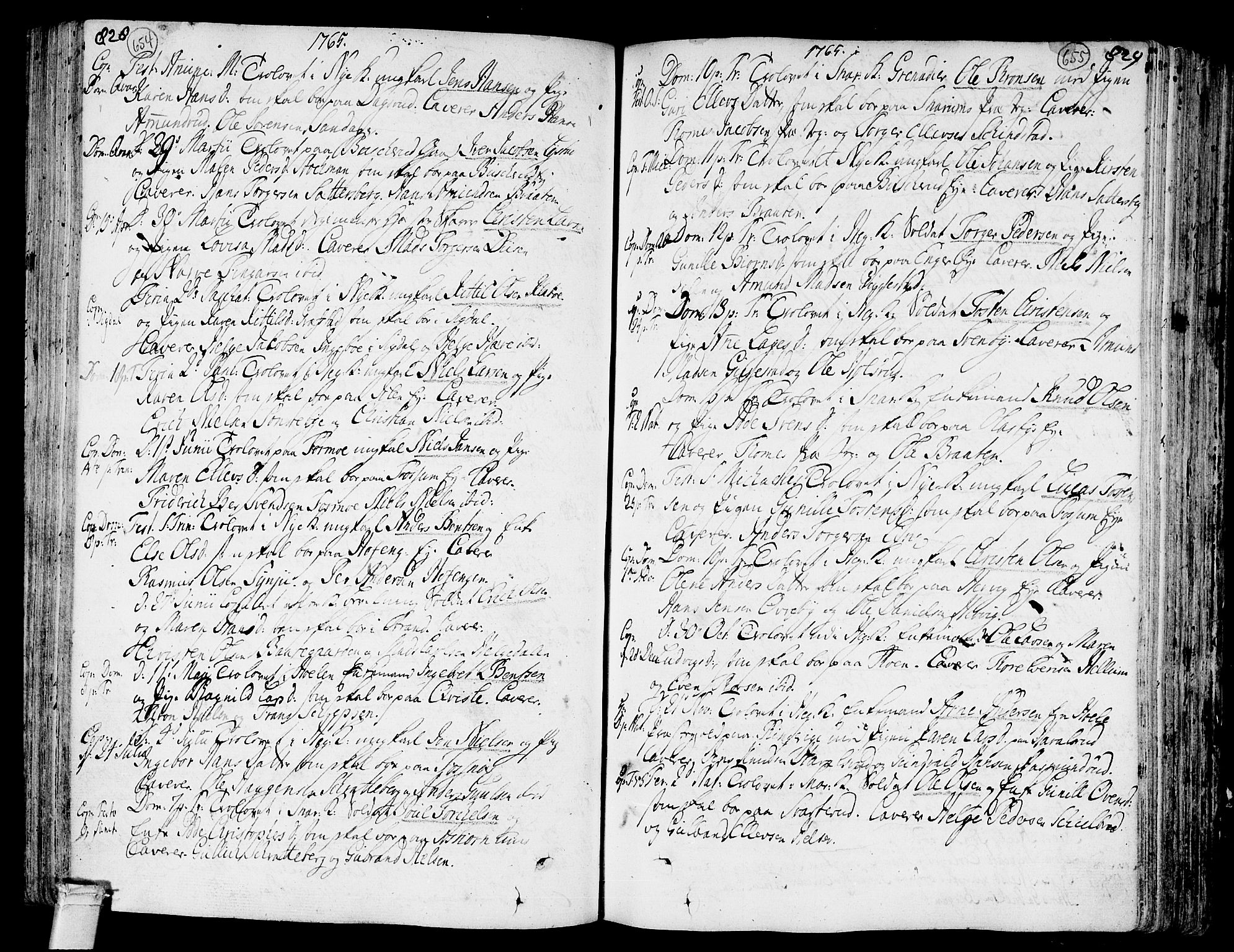 Modum kirkebøker, AV/SAKO-A-234/F/Fa/L0002: Parish register (official) no. 2, 1741-1782, p. 654-655