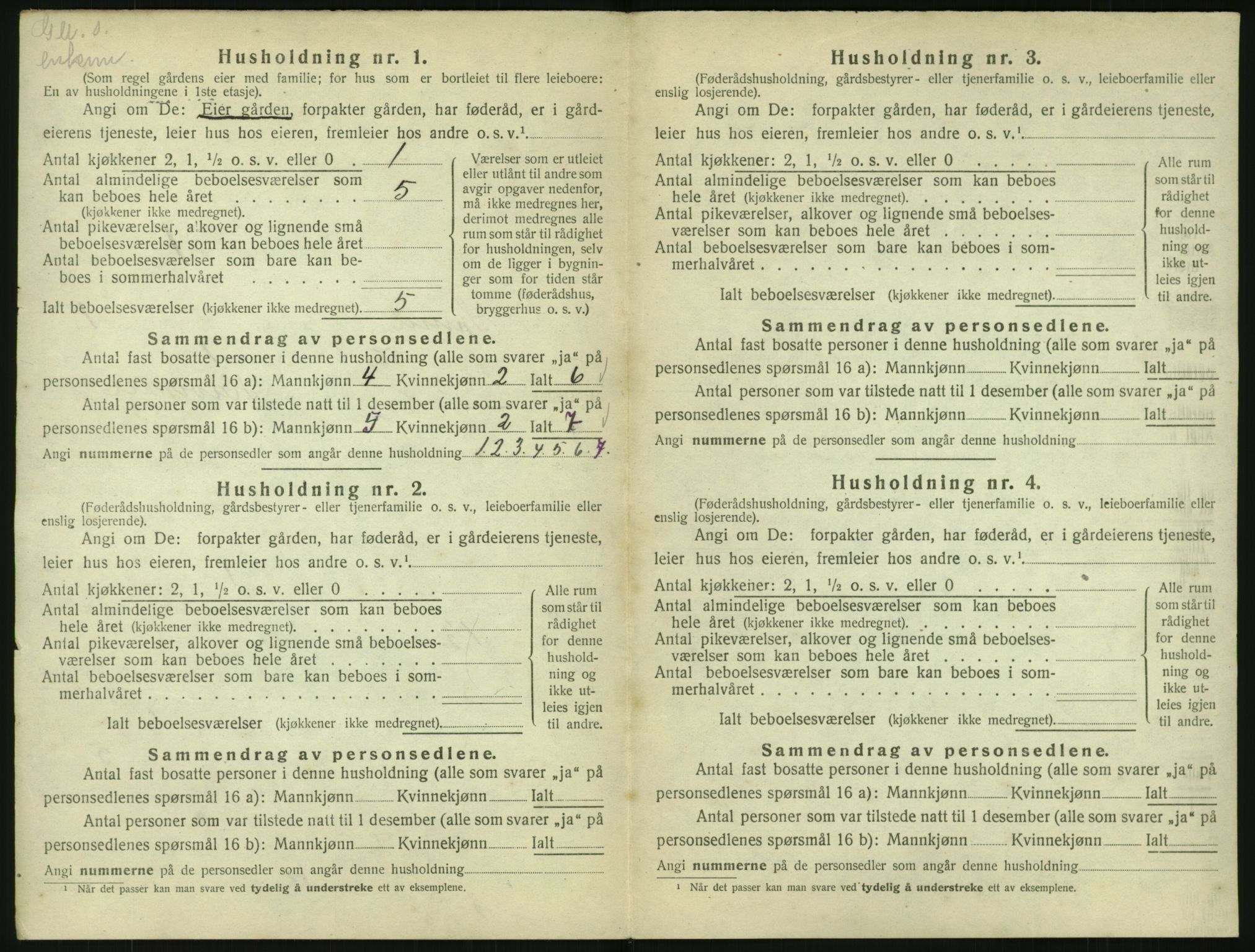 SAK, 1920 census for Spind, 1920, p. 24