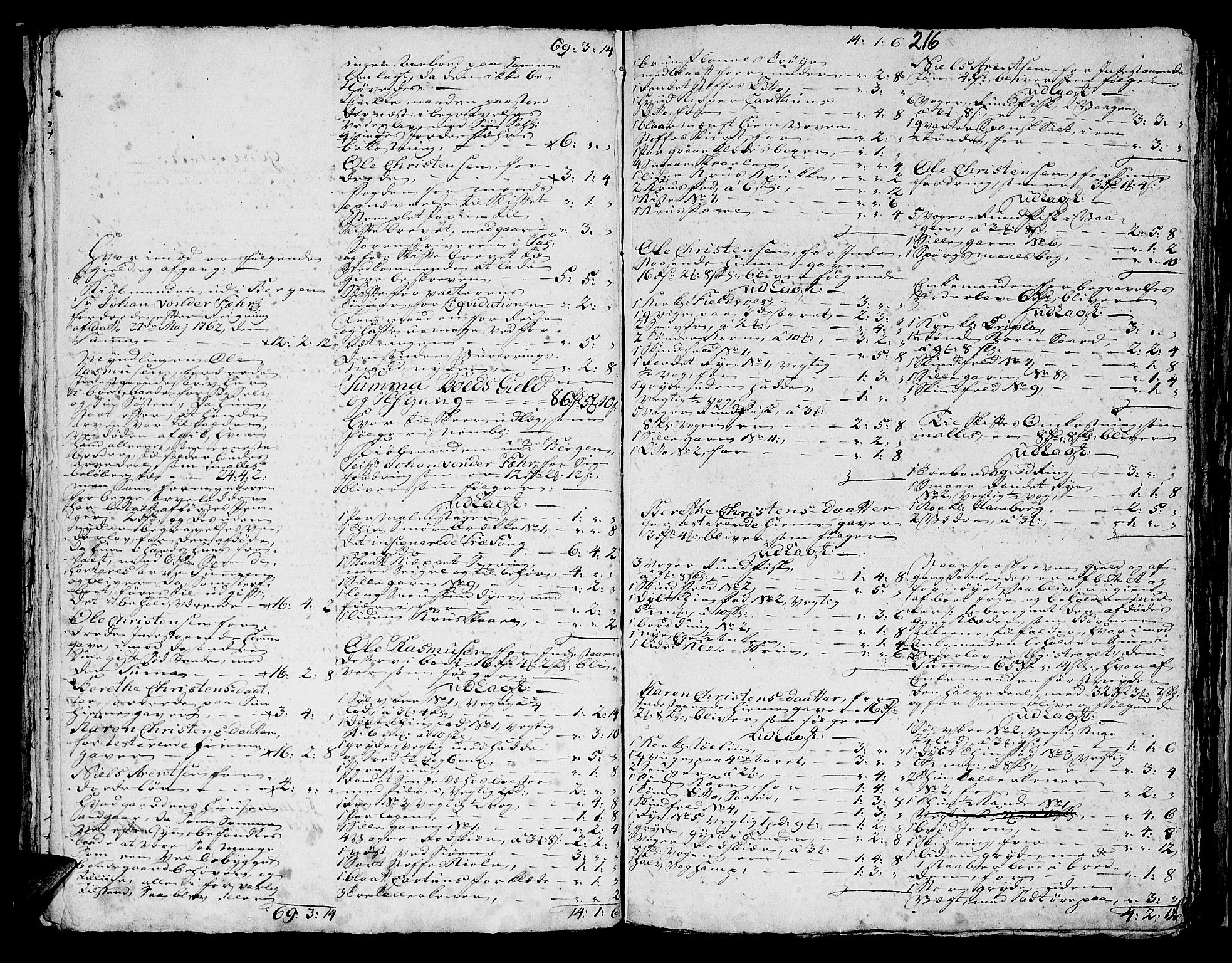 Helgeland sorenskriveri, AV/SAT-A-0004/3/3A/L0051: Konseptprotokoll 36, 1762, p. 215b-216a