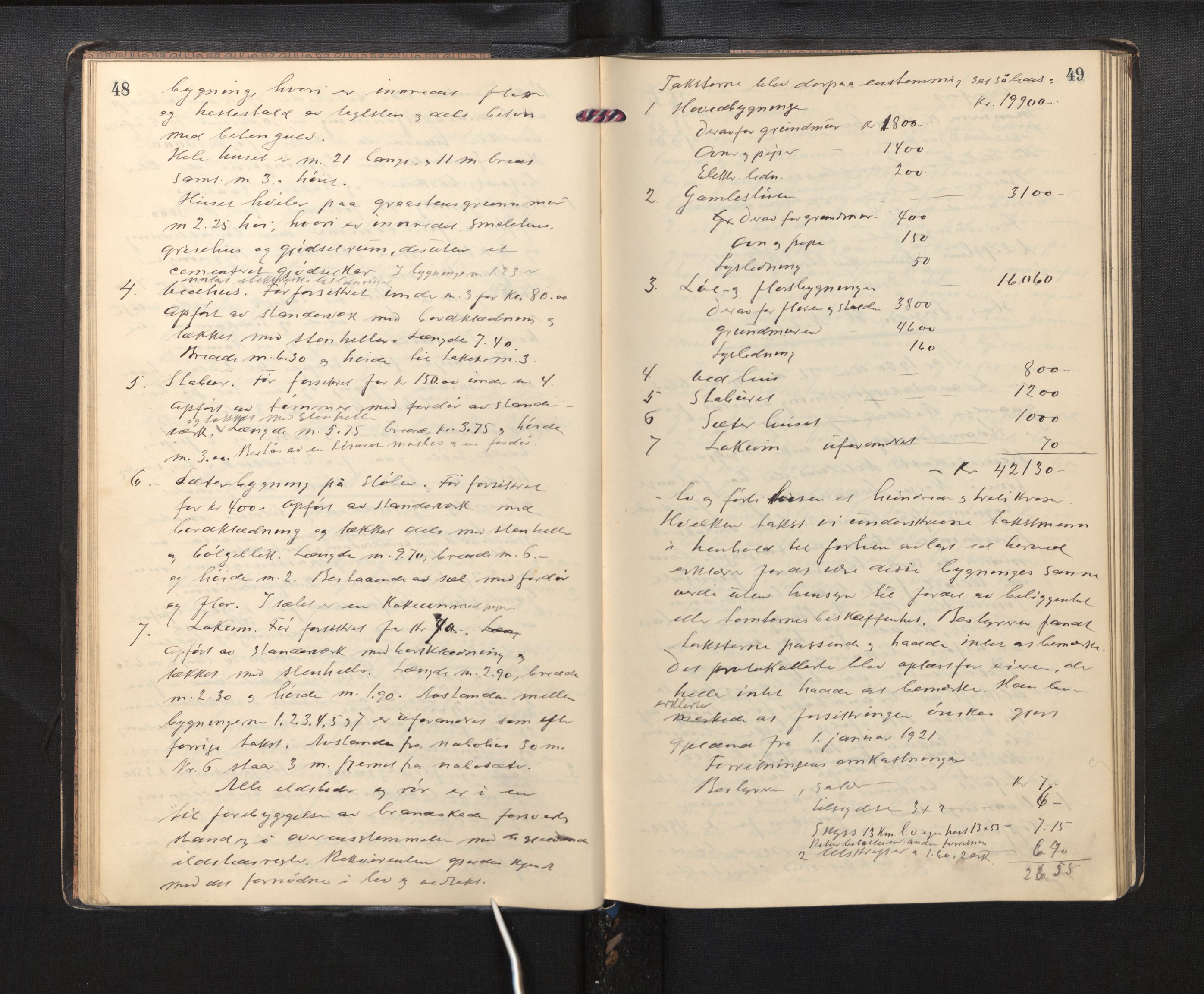 Lensmannen i Kvam, AV/SAB-A-33201/0012/L0003: Branntakstprotokoll, 1919-1941, p. 48-49