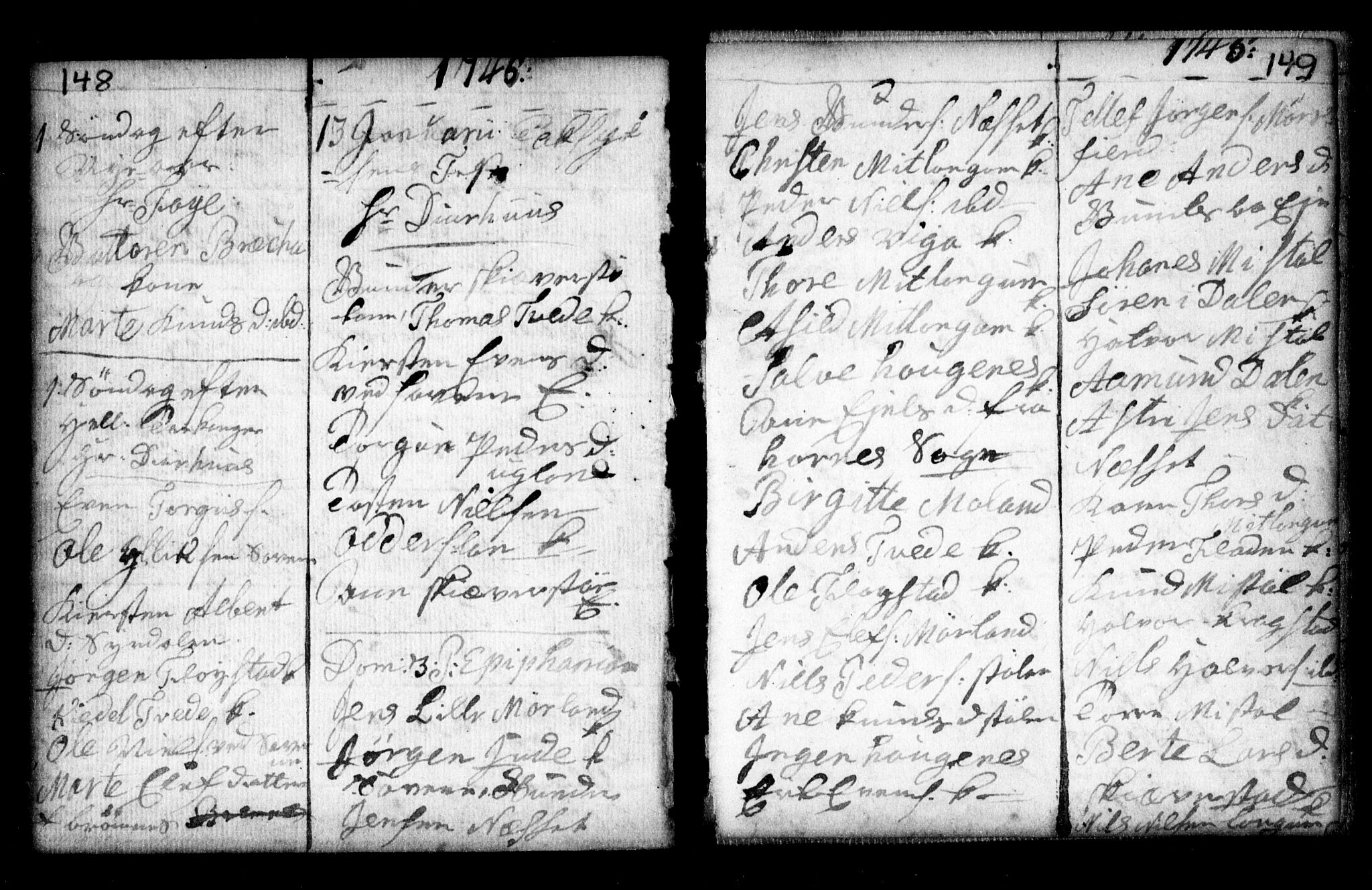 Holt sokneprestkontor, AV/SAK-1111-0021/F/Fa/L0002: Parish register (official) no. A 2, 1739-1753, p. 148-149