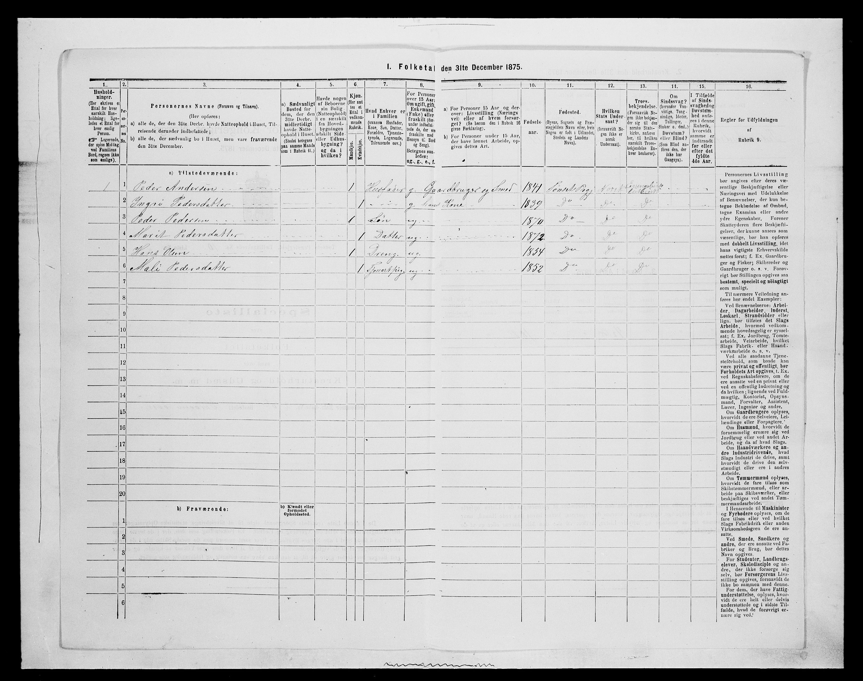 SAH, 1875 census for 0437P Tynset, 1875, p. 969