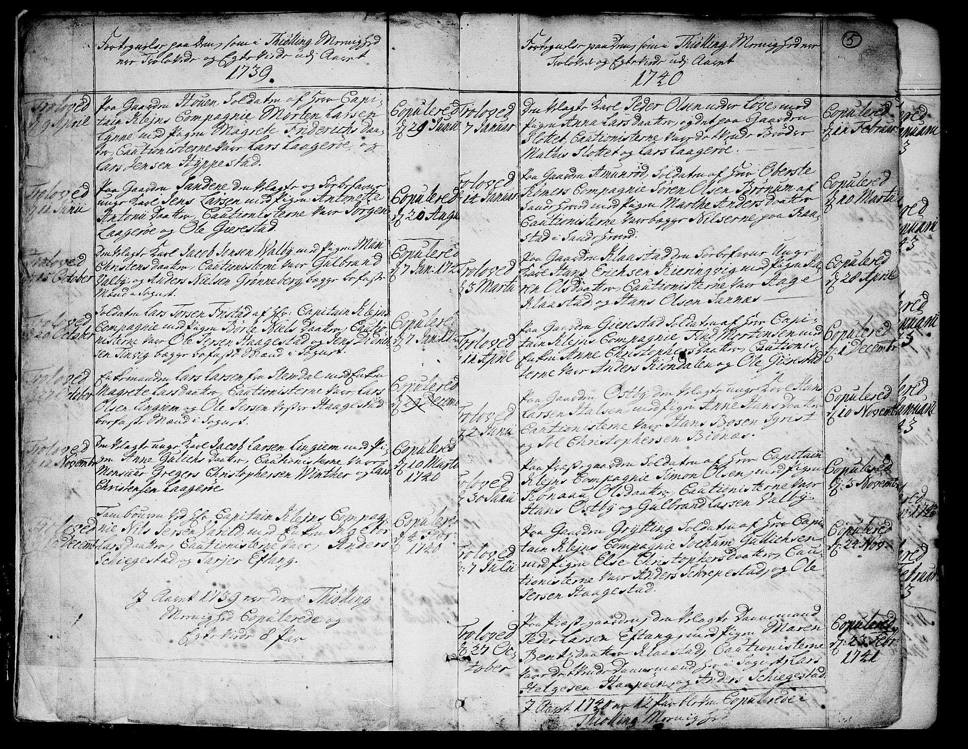 Tjølling kirkebøker, AV/SAKO-A-60/F/Fa/L0003: Parish register (official) no. 3, 1735-1778, p. 5