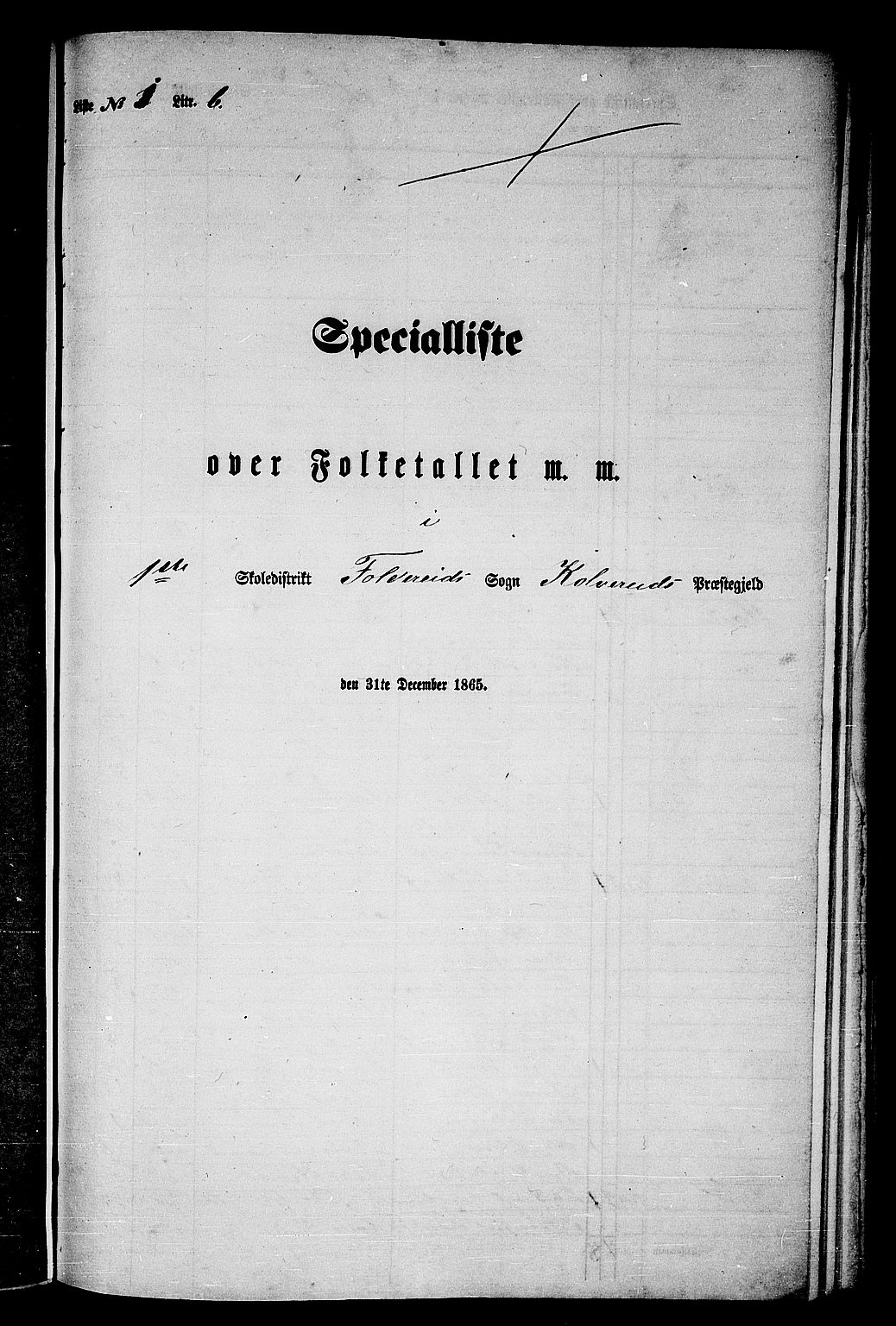 RA, 1865 census for Kolvereid, 1865, p. 18