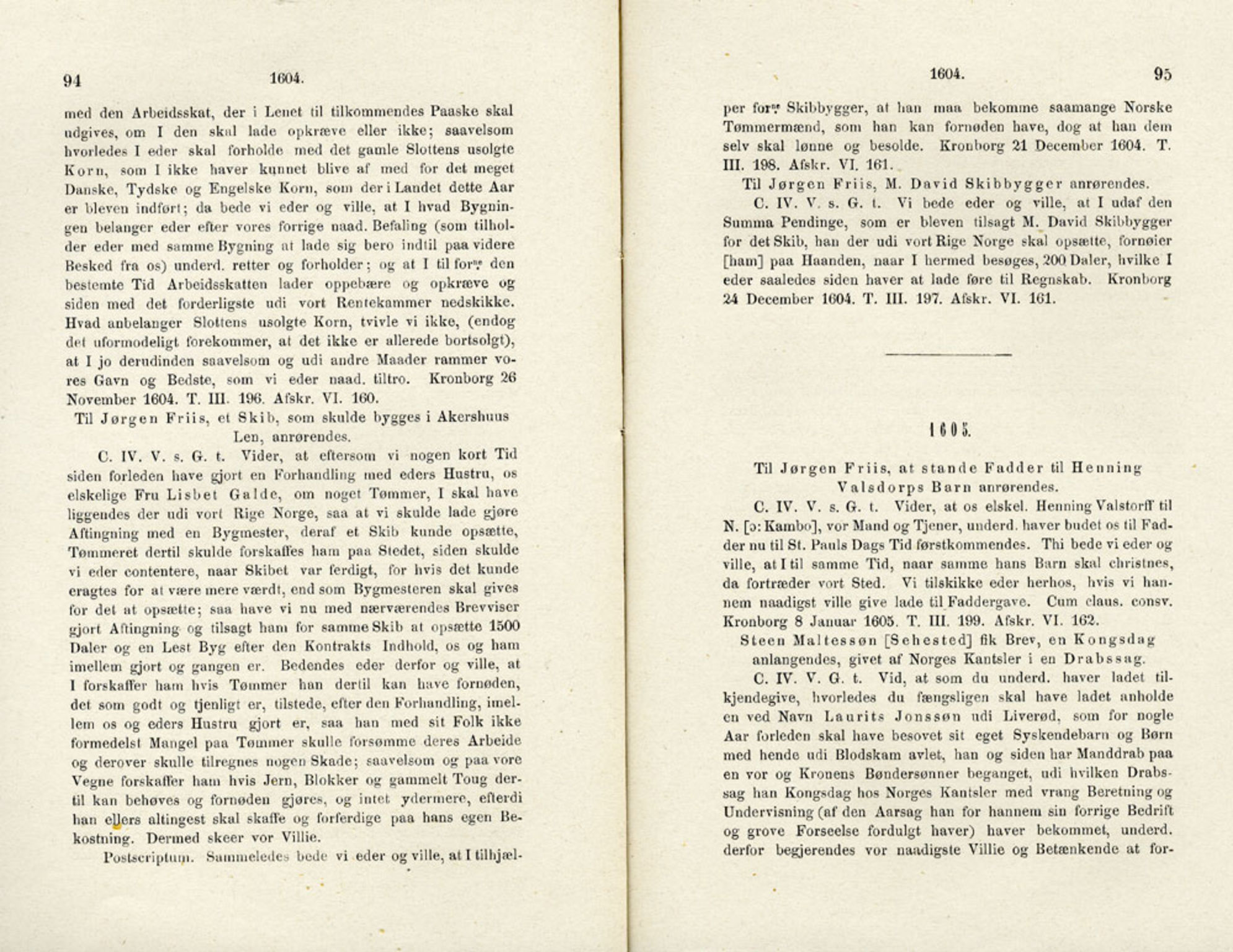 Publikasjoner utgitt av Det Norske Historiske Kildeskriftfond, PUBL/-/-/-: Norske Rigs-Registranter, bind 4, 1603-1618, p. 94-95