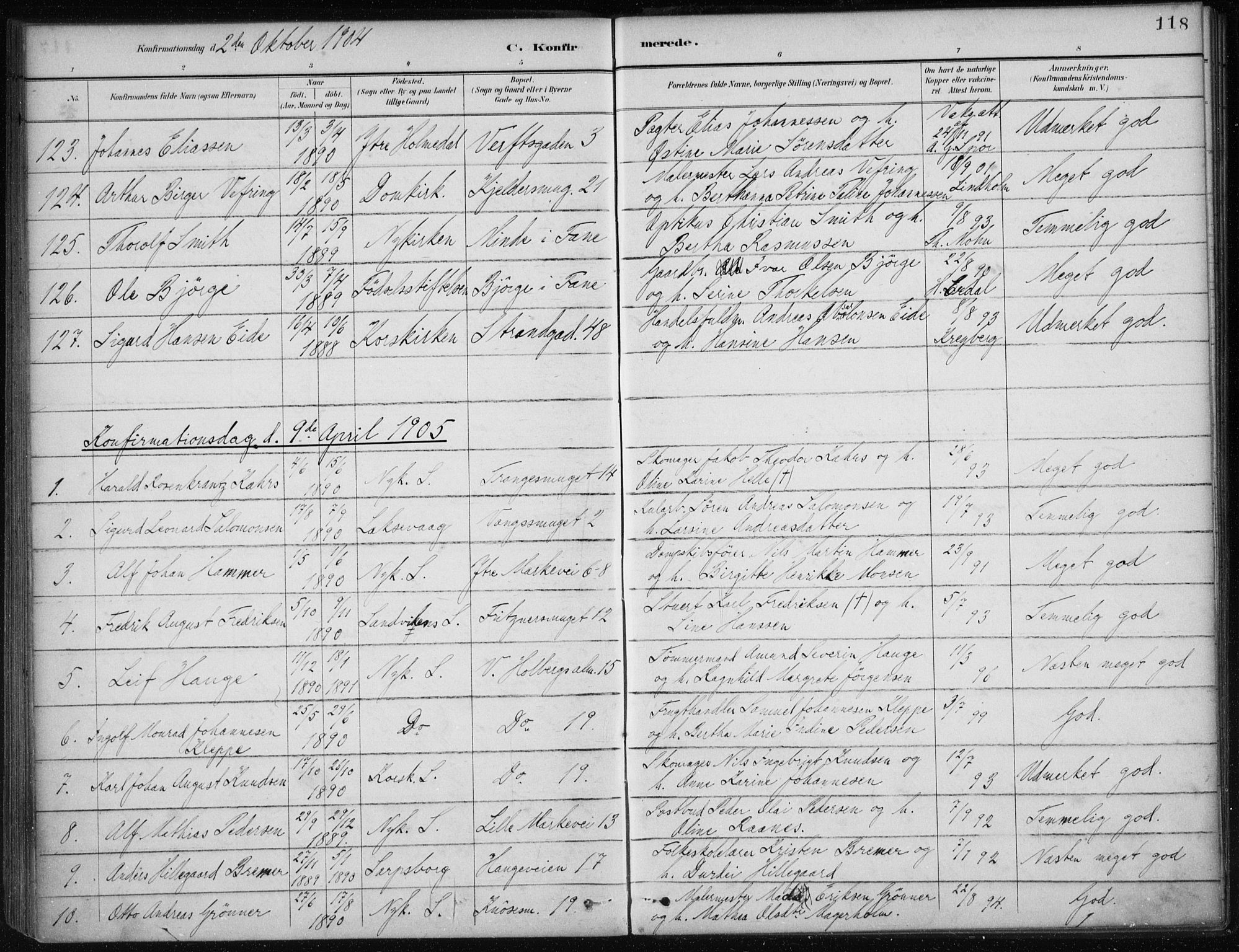 Nykirken Sokneprestembete, SAB/A-77101/H/Haa/L0027: Parish register (official) no. C 6, 1886-1913, p. 118